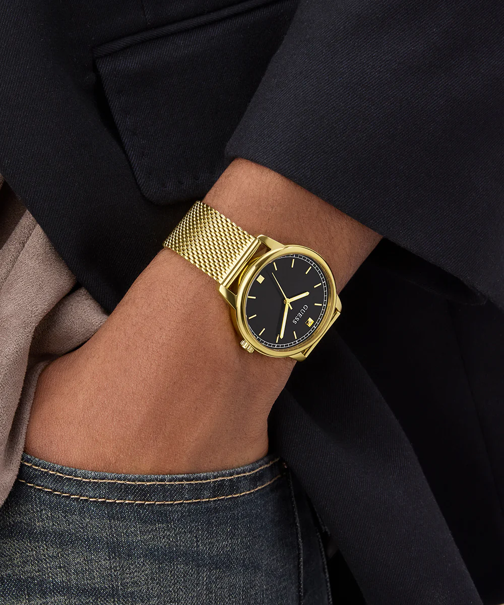 GUESS Mens Gold Tone Analog Watch - Image 5