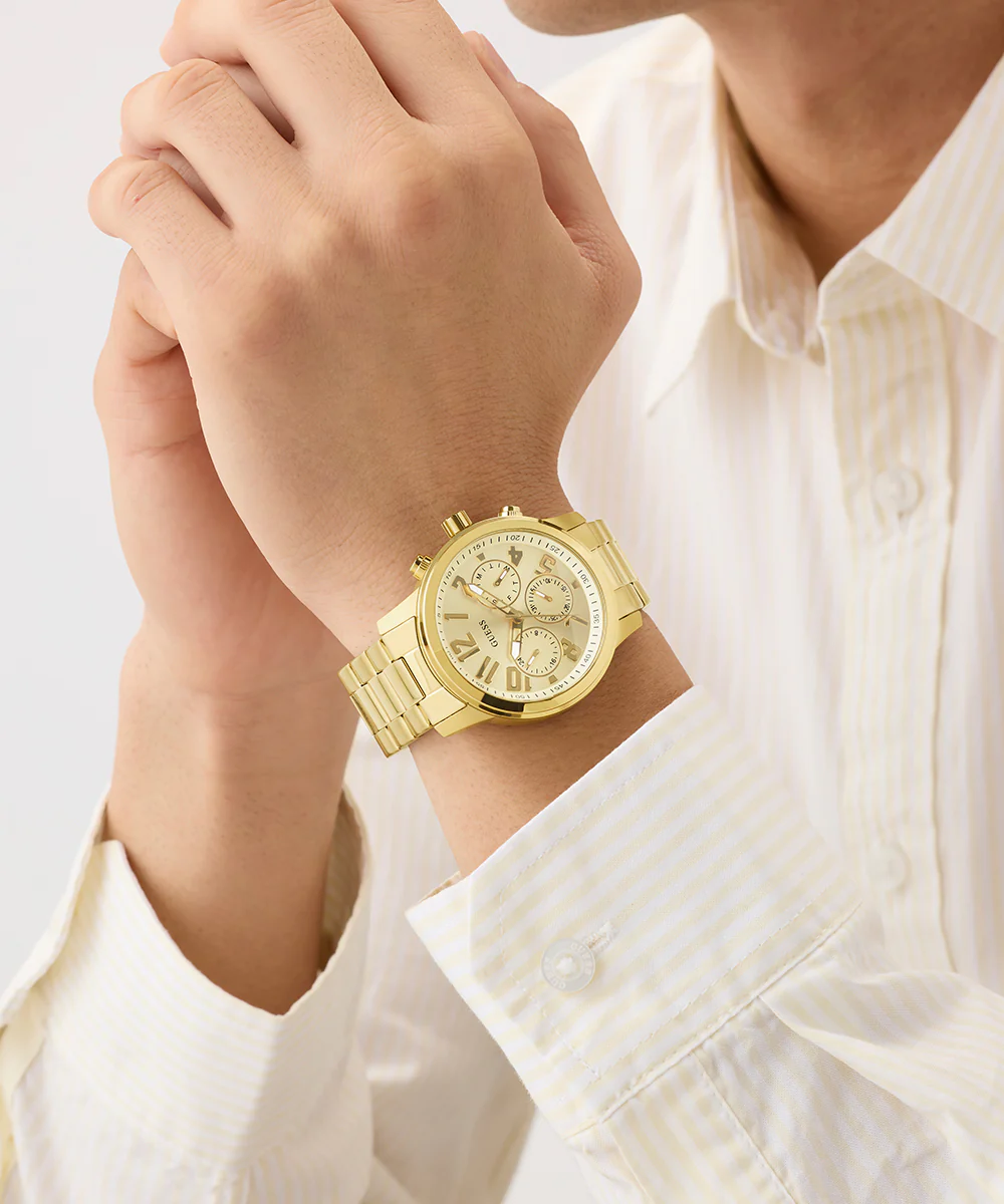 GUESS Mens Gold Tone Analog Watch - Image 2