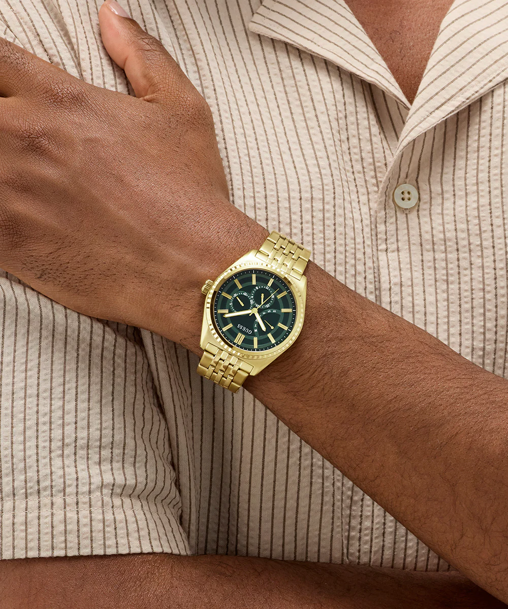 GUESS Mens Gold Tone Analog Watch - Image 3