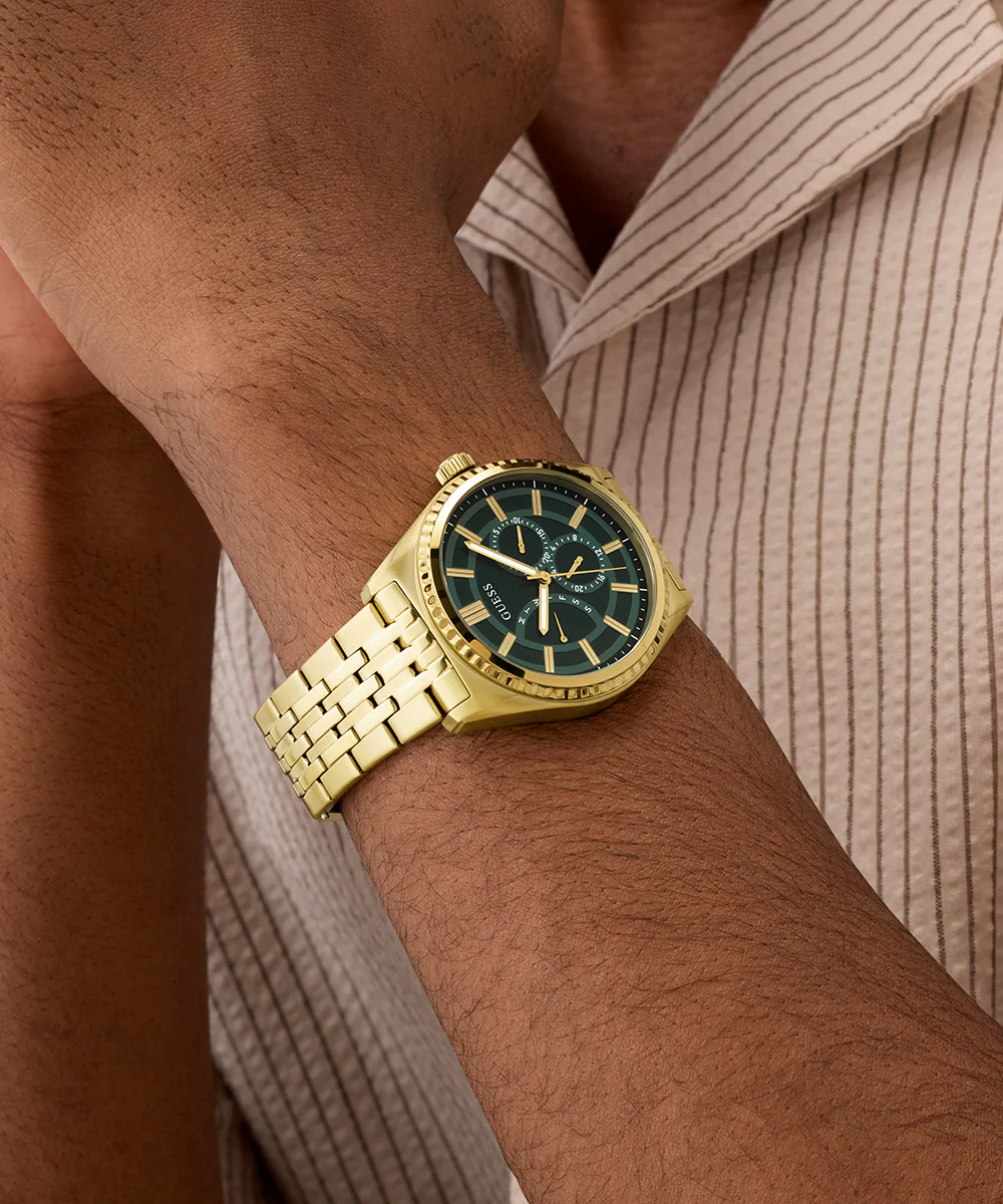 GUESS Mens Gold Tone Analog Watch - Image 5