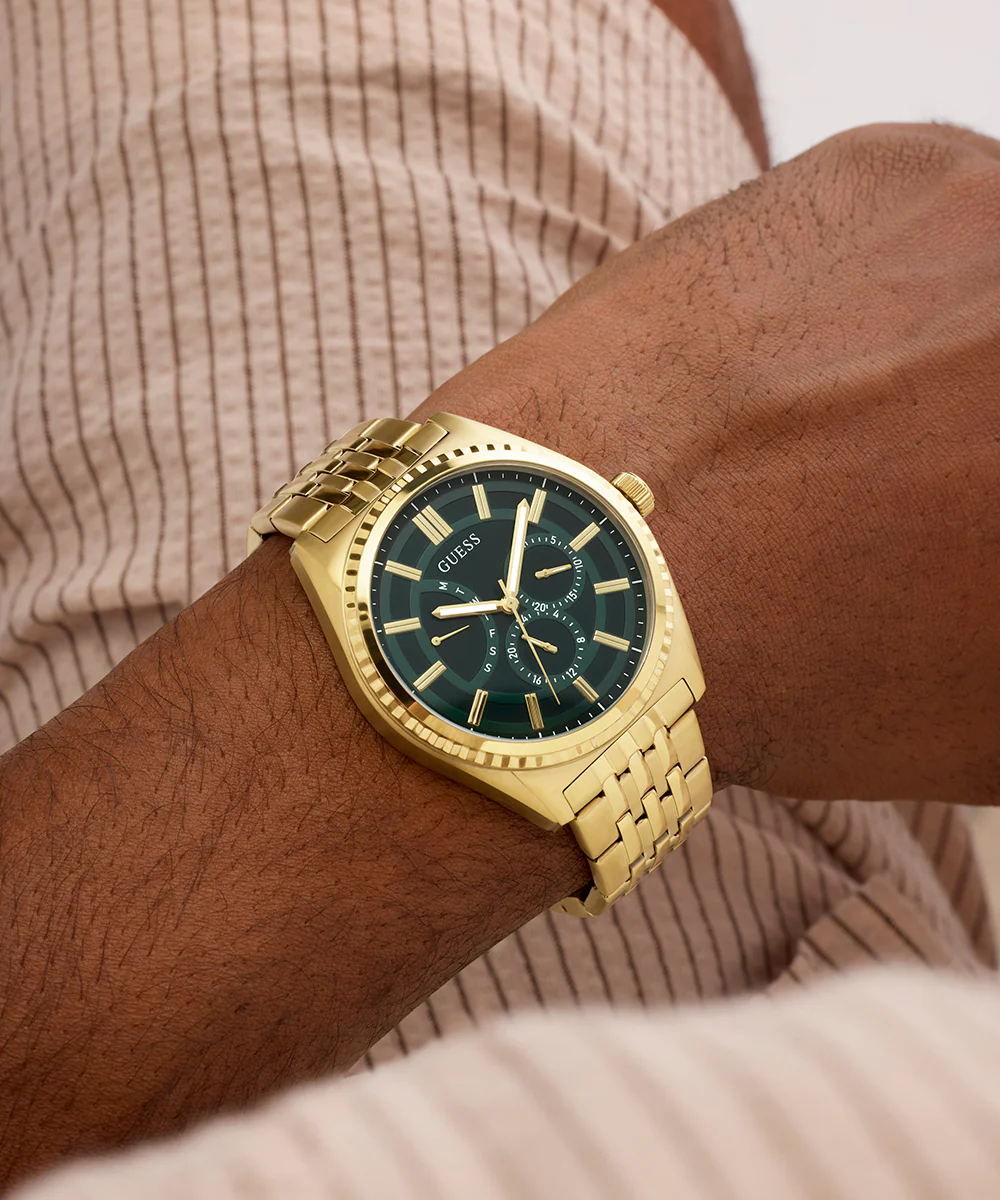 GUESS Mens Gold Tone Analog Watch - Image 6