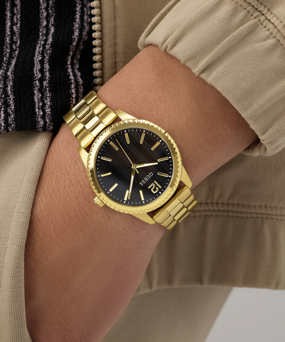 GUESS Mens Gold Tone Analog Watch - Image 3