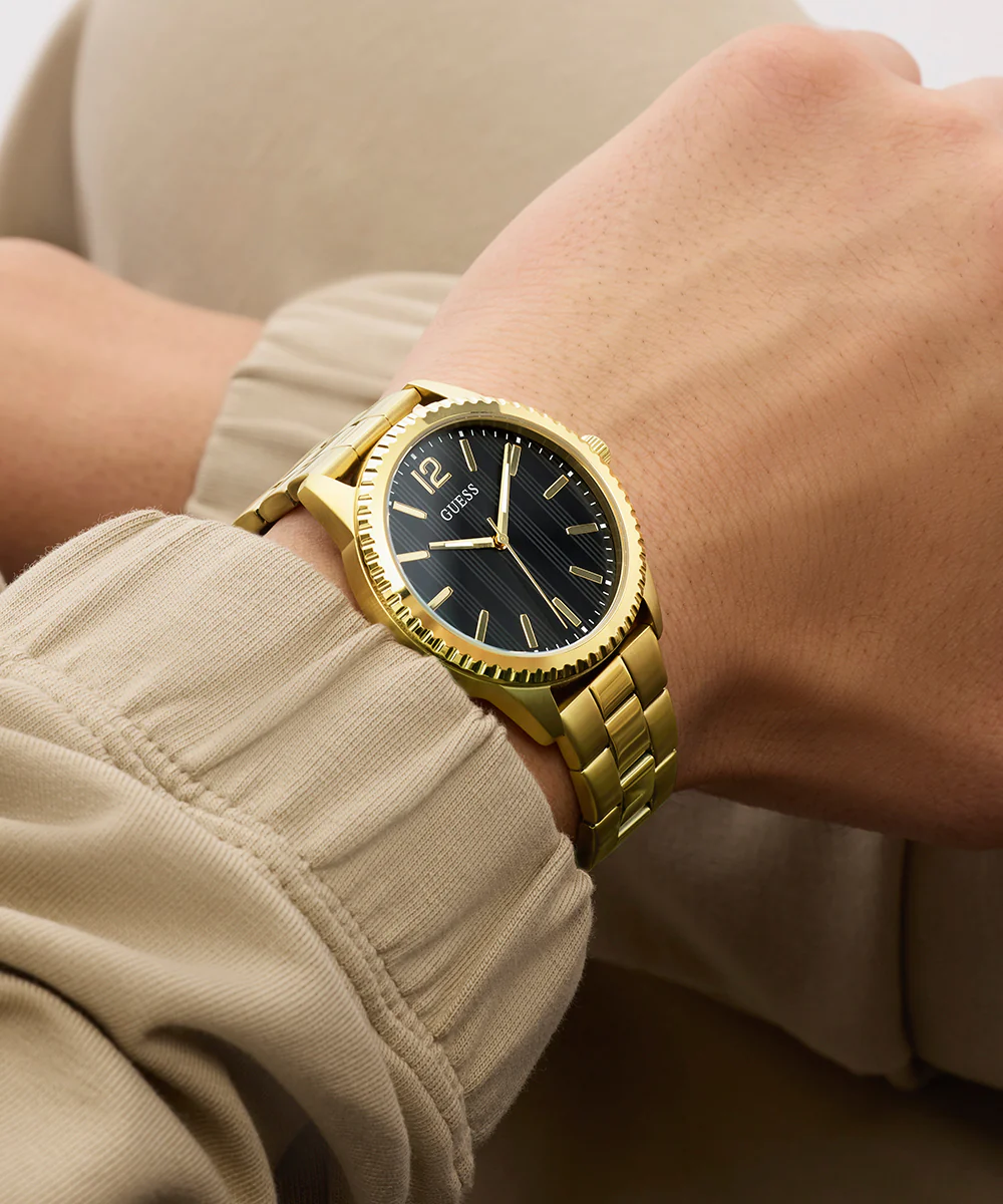 GUESS Mens Gold Tone Analog Watch - Image 5