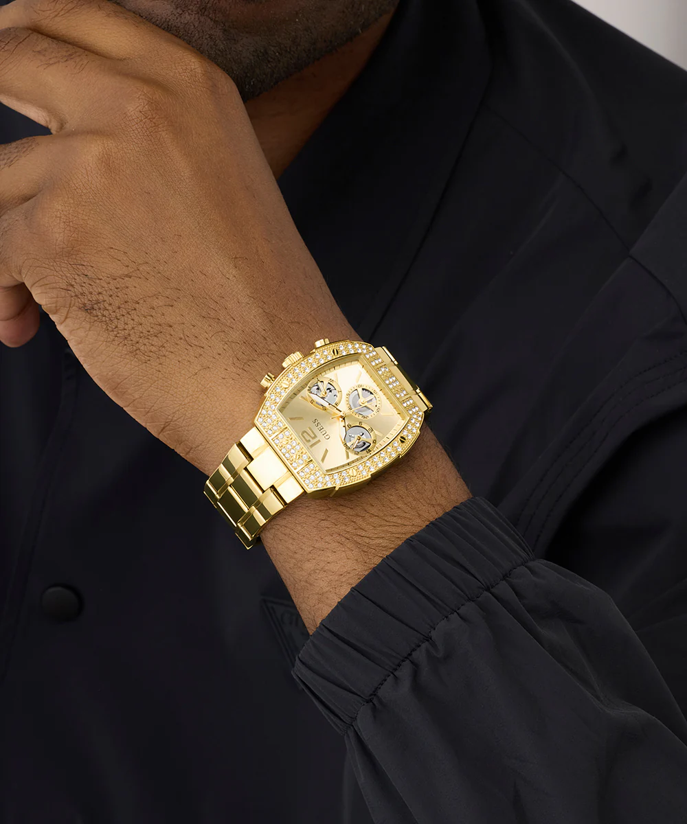 GUESS Mens Gold Tone Analog Watch - Image 5