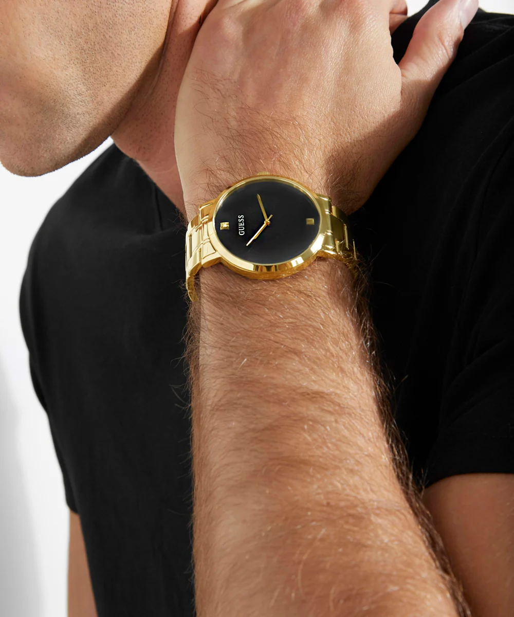 GUESS Mens Gold Tone Analog Watch - Image 2