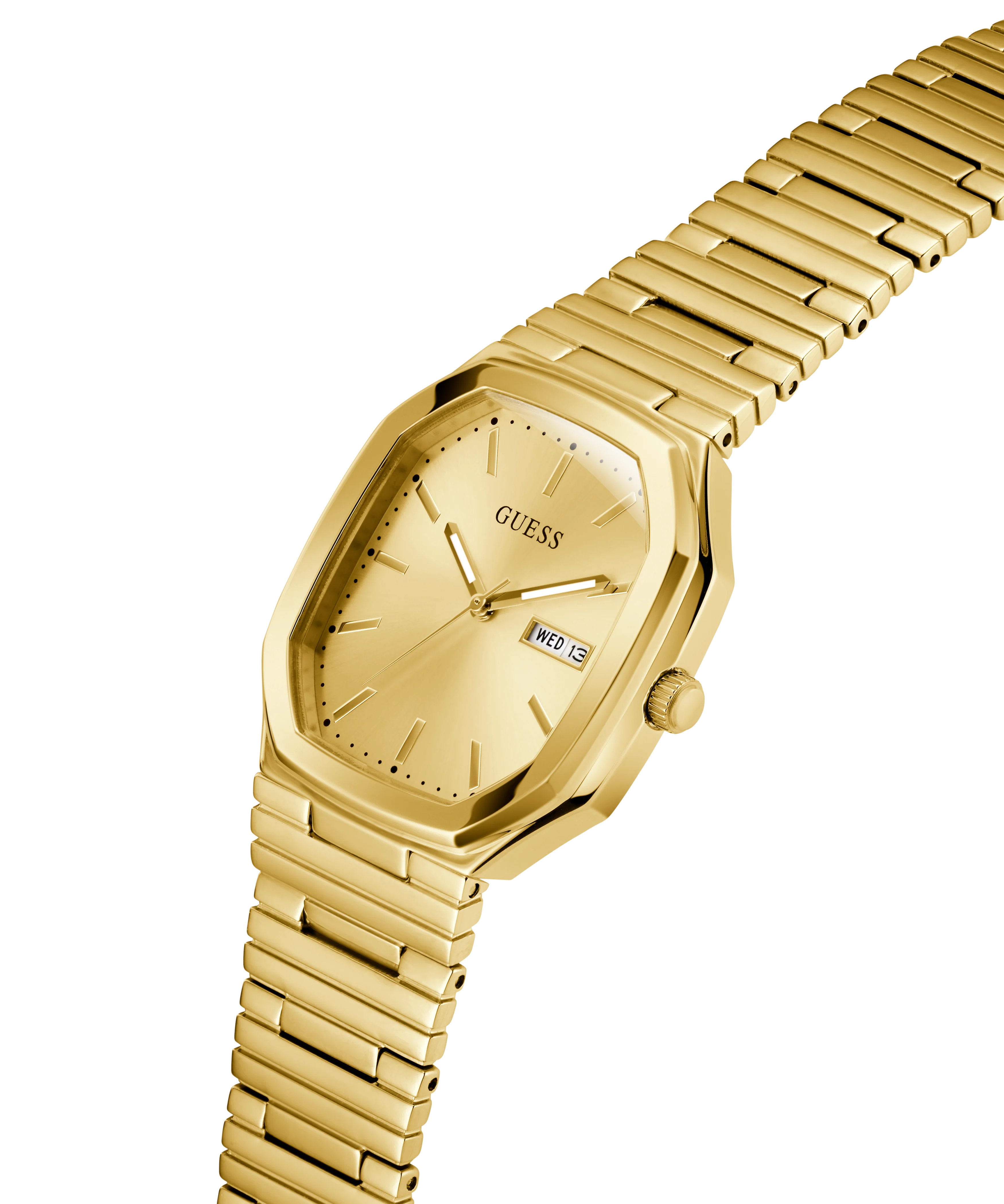 GUESS Mens Gold Tone Date Watch - Image 3