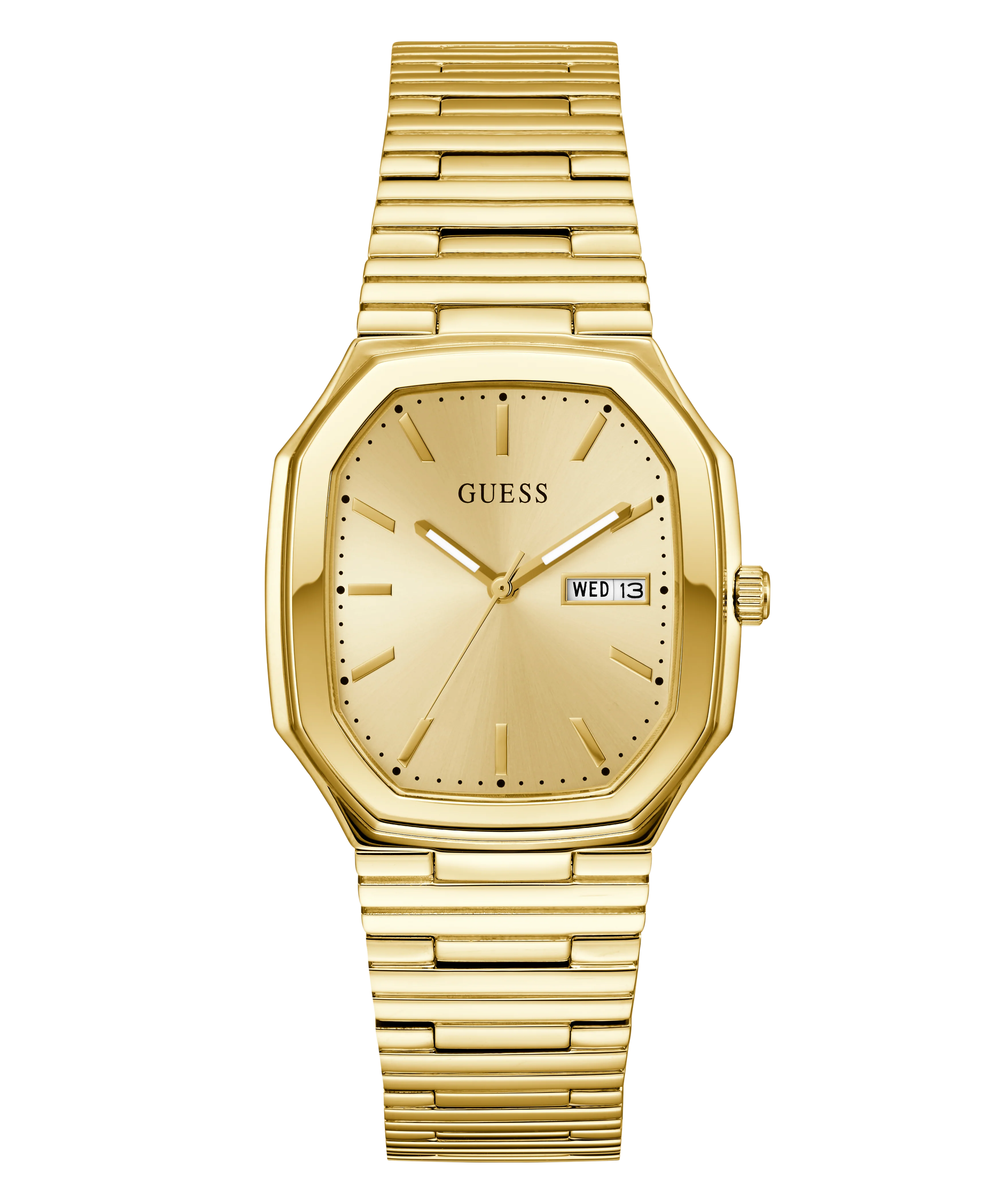 GUESS Mens Gold Tone Date Watch - Image 6