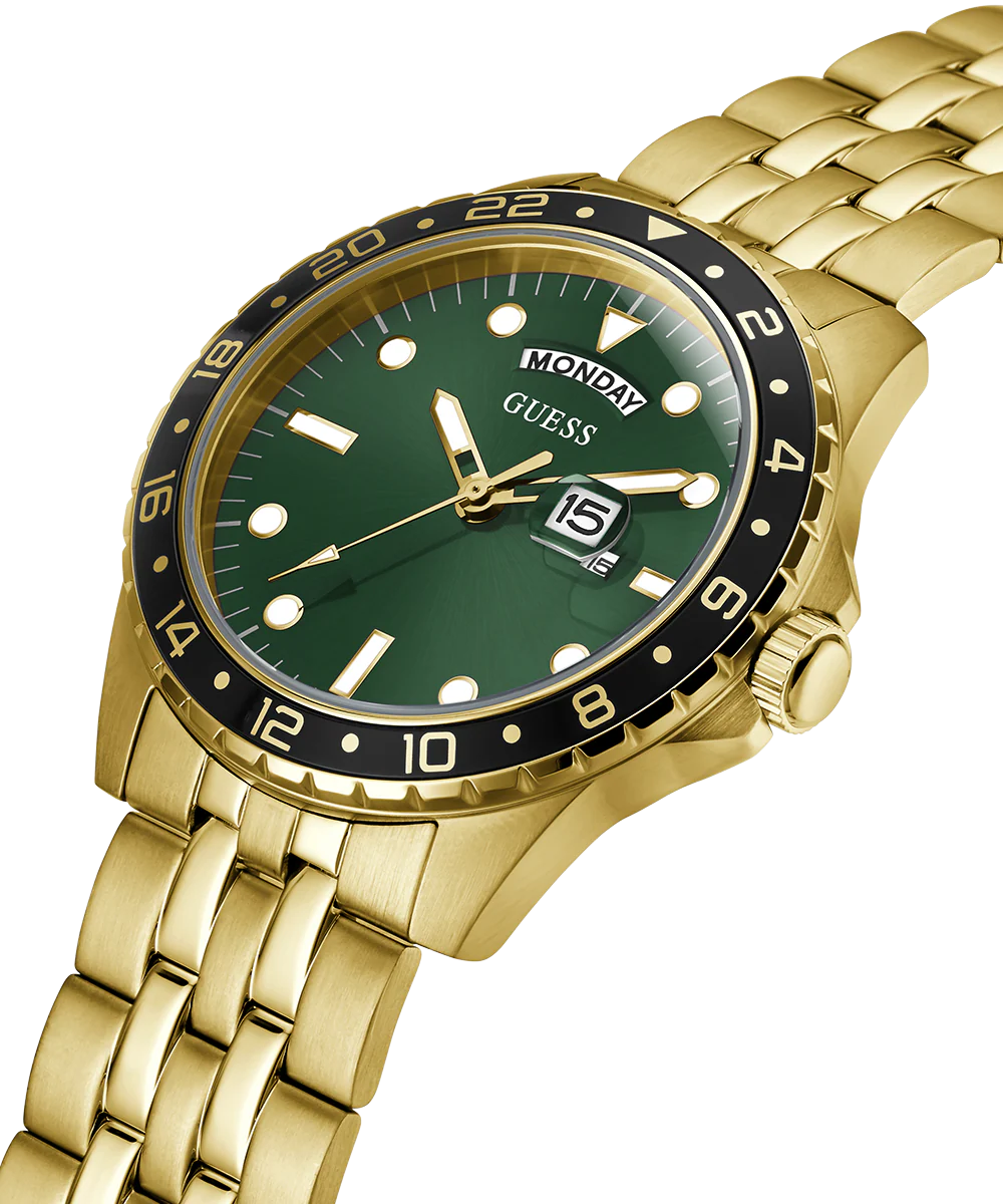 GUESS Mens Gold Tone Day/Date Watch - Image 3