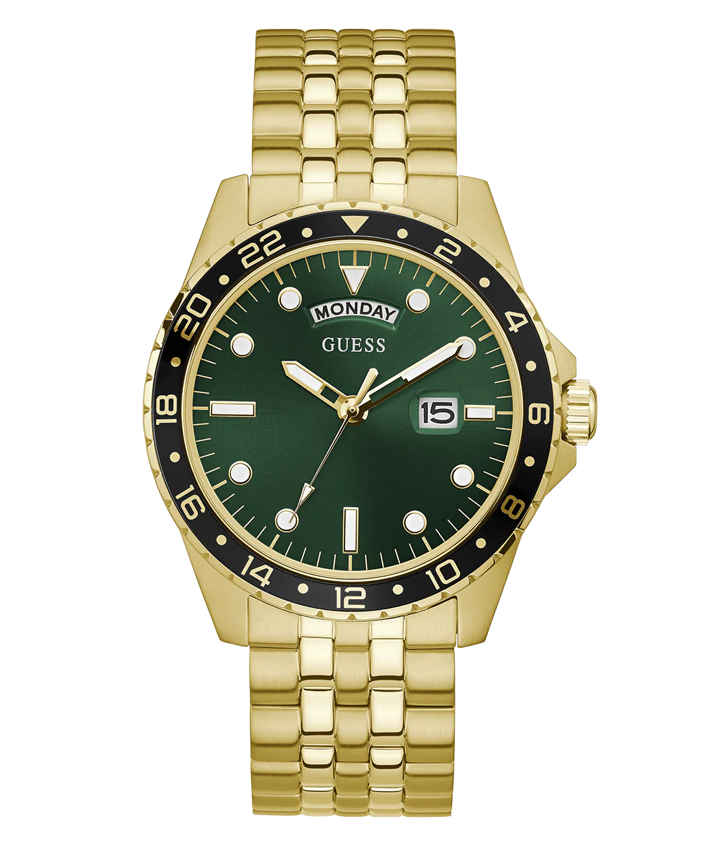 GUESS Mens Gold Tone Day/Date Watch - Image 5