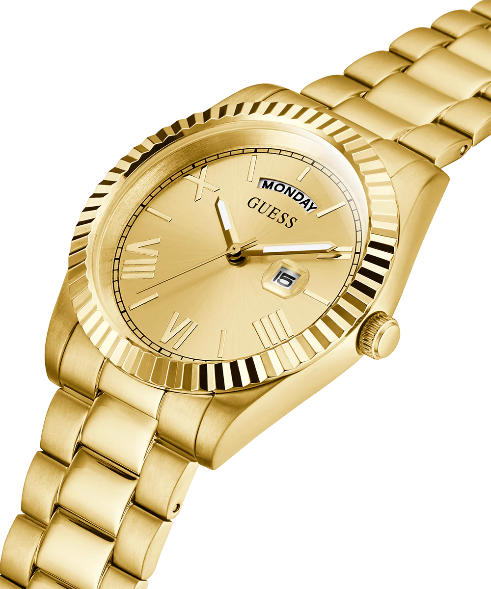 GUESS Mens Gold Tone Day/Date Watch - Image 2