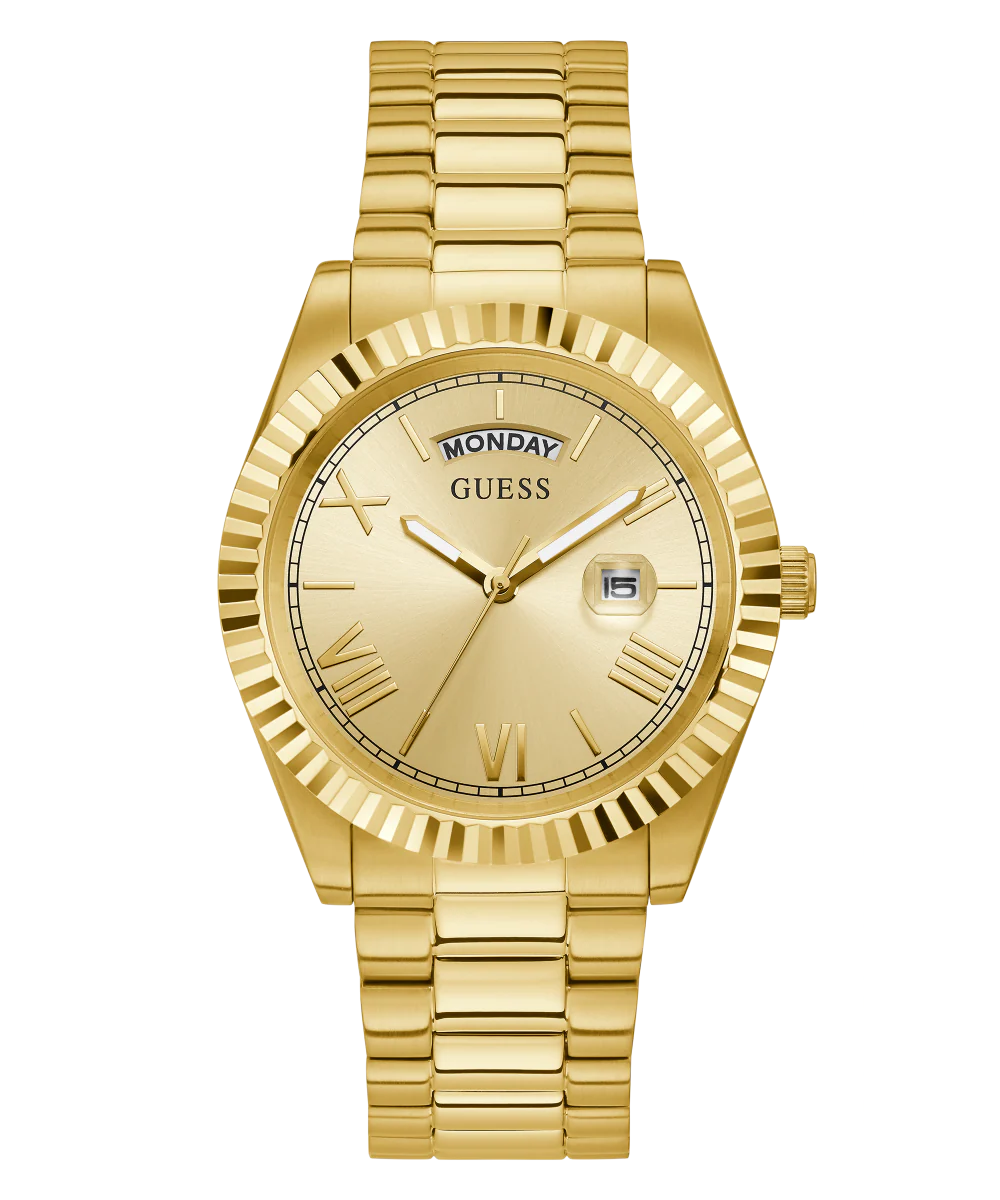 GUESS Mens Gold Tone Day/Date Watch - Image 4