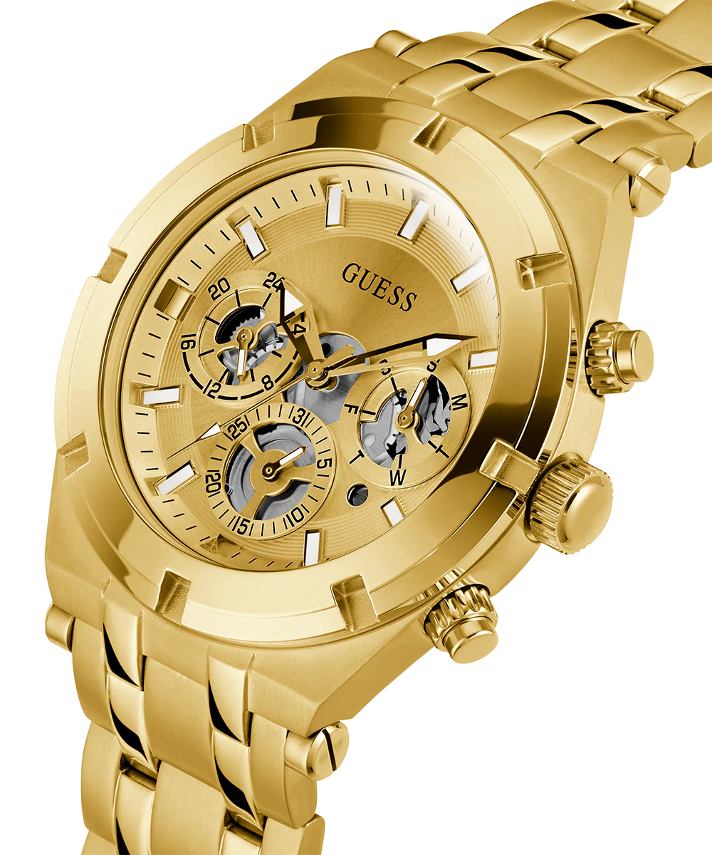 GUESS Mens Gold Tone Multi-function Watch - Image 2
