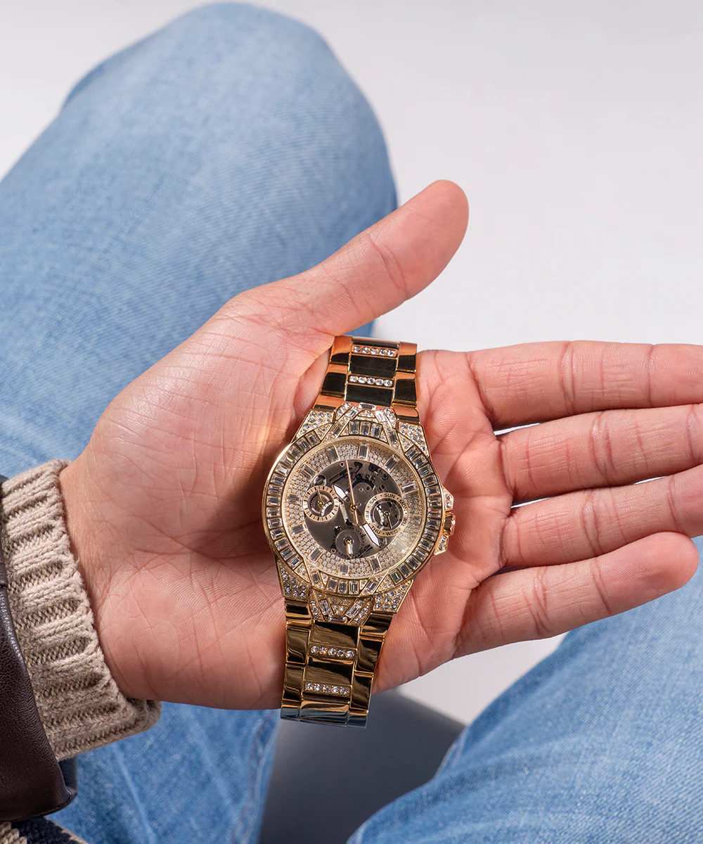 GUESS Mens Gold Tone Multi-function Watch - Image 6