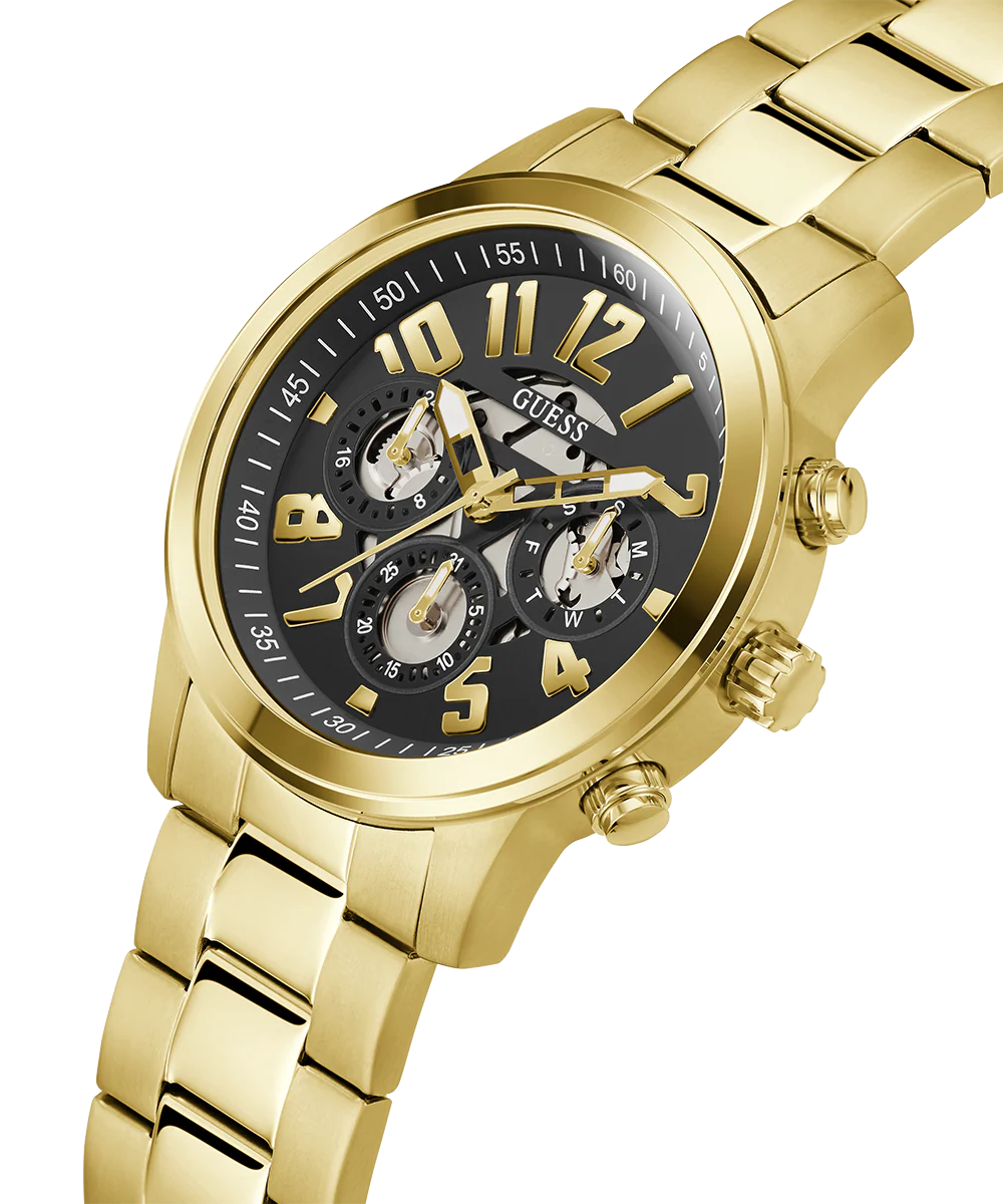GUESS Mens Gold Tone Multi-function Watch - Image 2