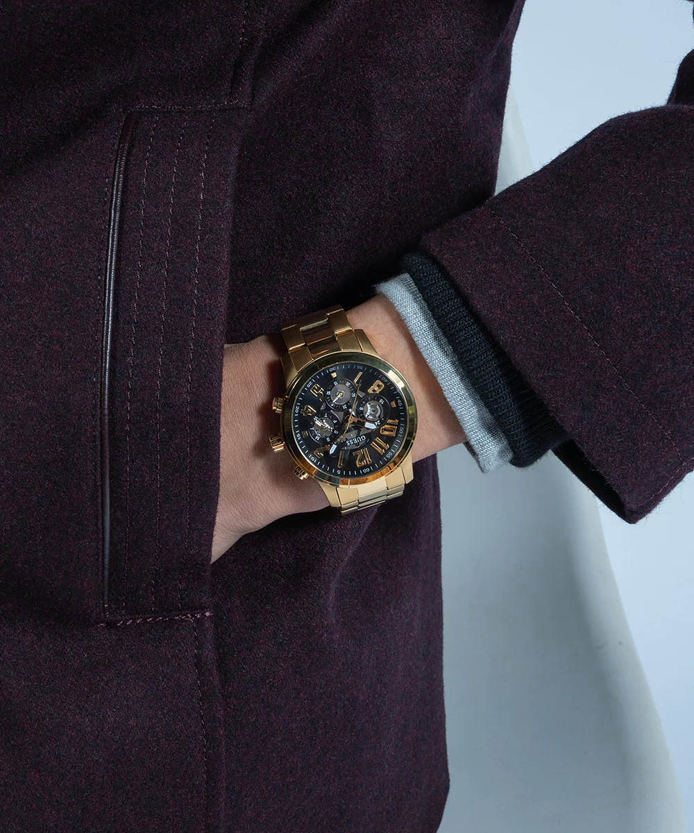 GUESS Mens Gold Tone Multi-function Watch - Image 3