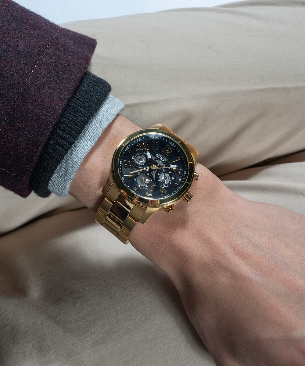 GUESS Mens Gold Tone Multi-function Watch - Image 4