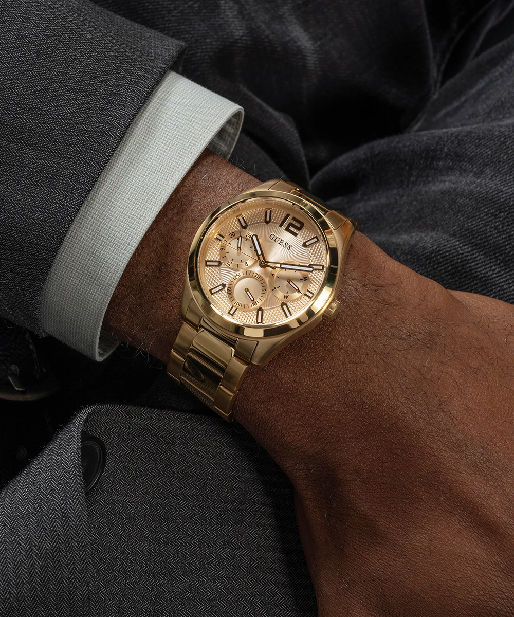 GUESS Mens Gold Tone Multi-function Watch - Image 4