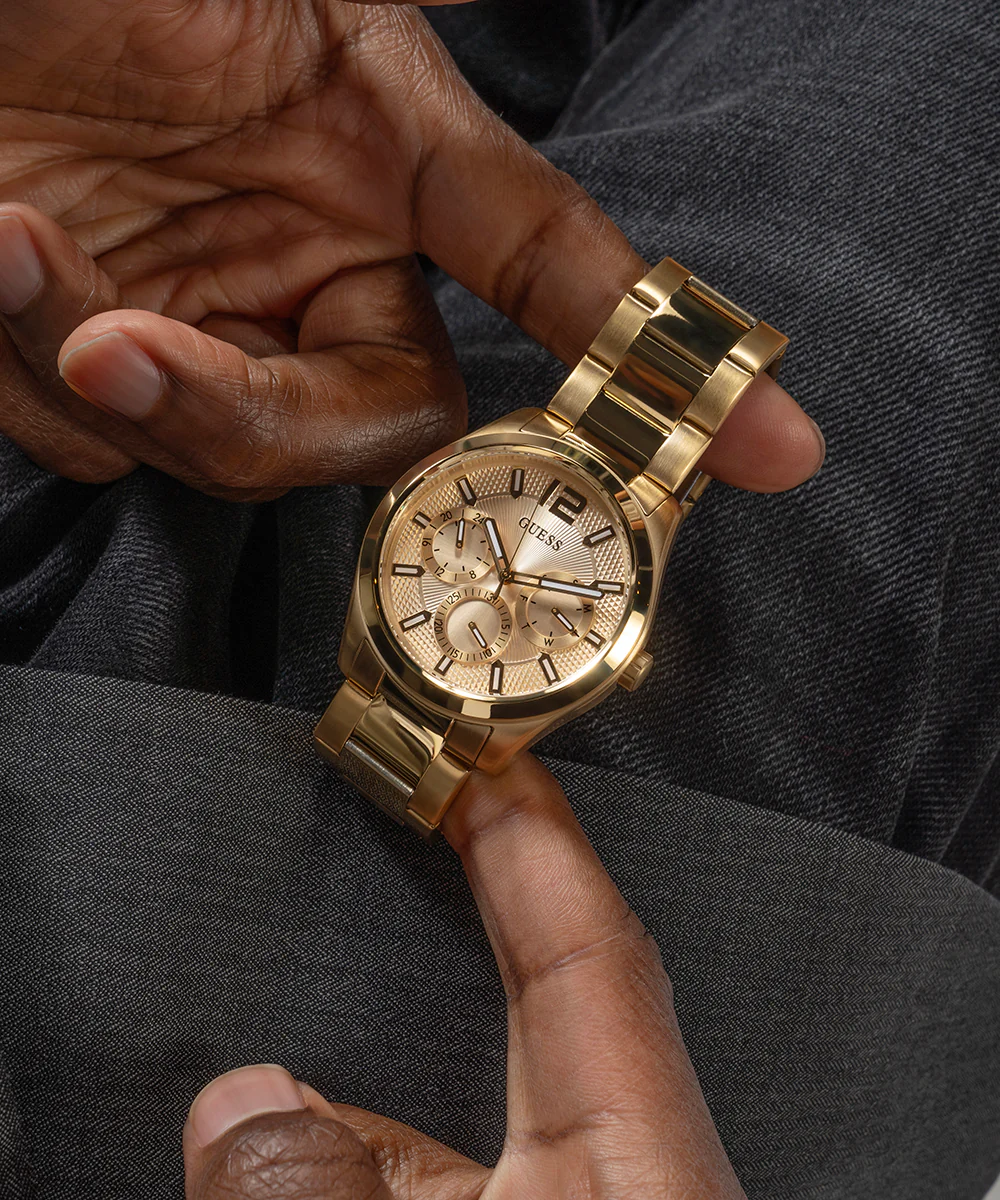 GUESS Mens Gold Tone Multi-function Watch - Image 5