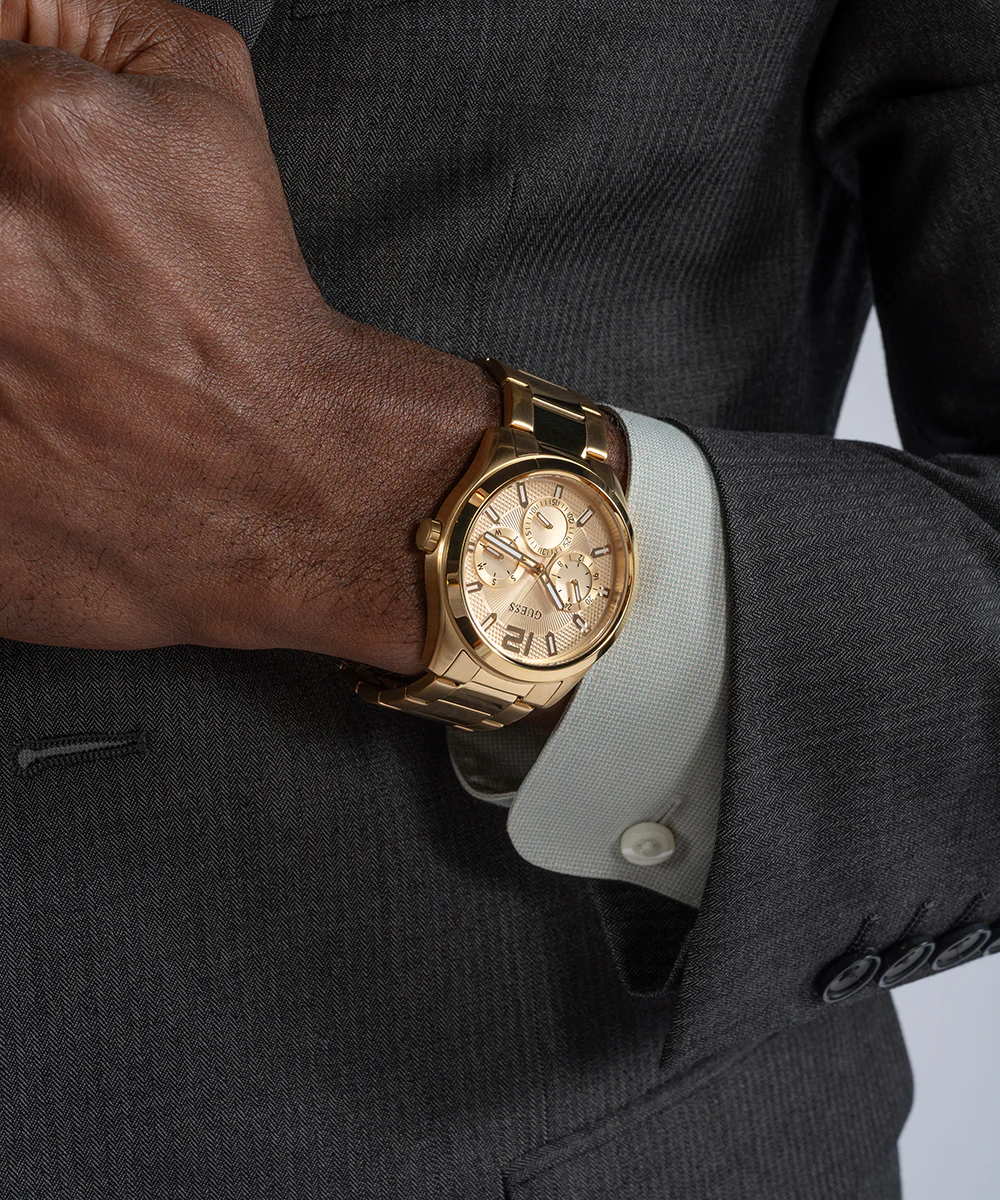 GUESS Mens Gold Tone Multi-function Watch - Image 7