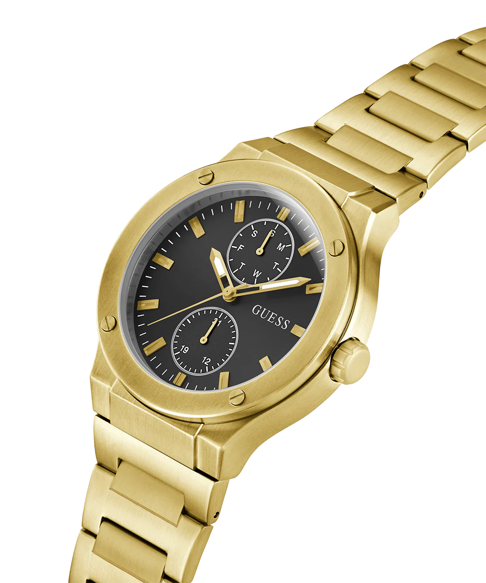 GUESS Mens Gold Tone Multi-function Watch - Image 2