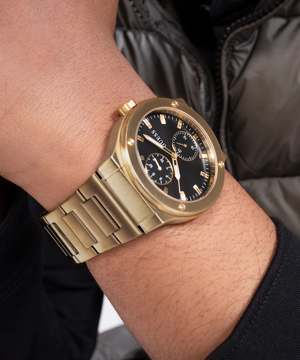 GUESS Mens Gold Tone Multi-function Watch - Image 3