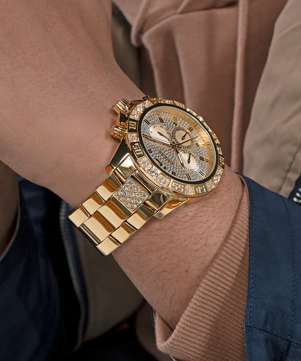 GUESS Mens Gold Tone Multi-function Watch - Image 4