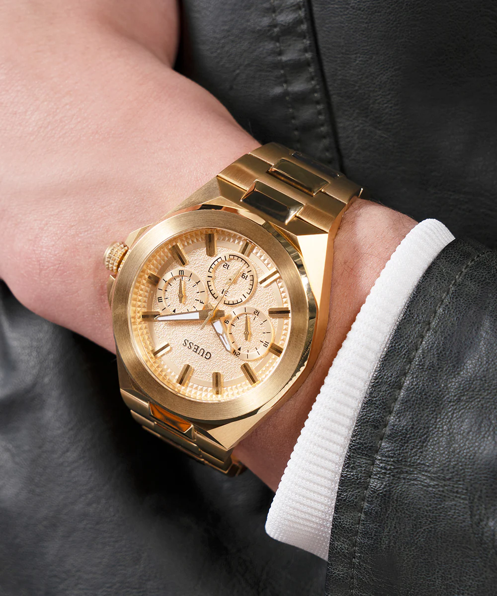 GUESS Mens Gold Tone Multi-function Watch - Image 3