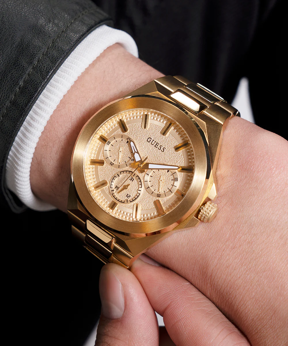 GUESS Mens Gold Tone Multi-function Watch - Image 5