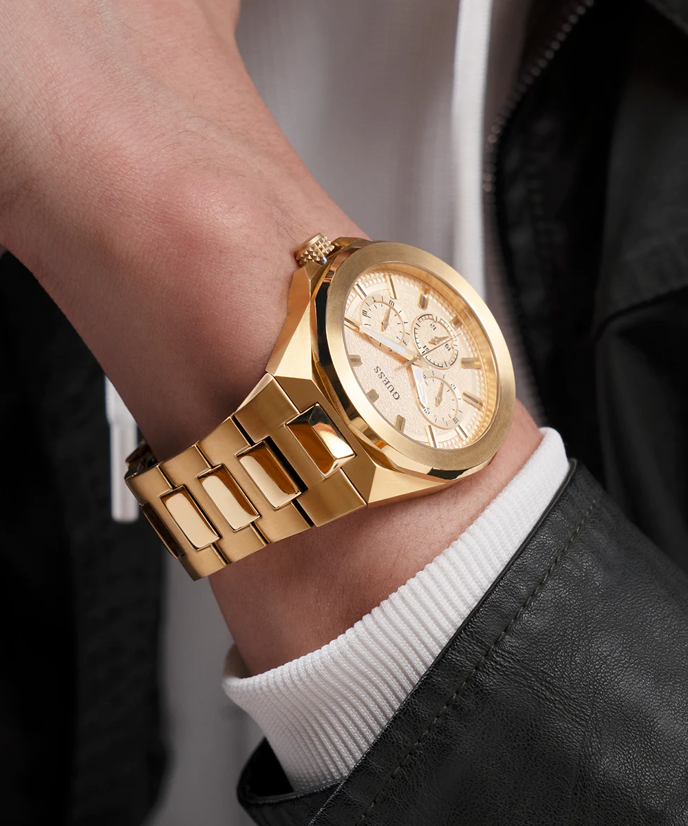 GUESS Mens Gold Tone Multi-function Watch - Image 6