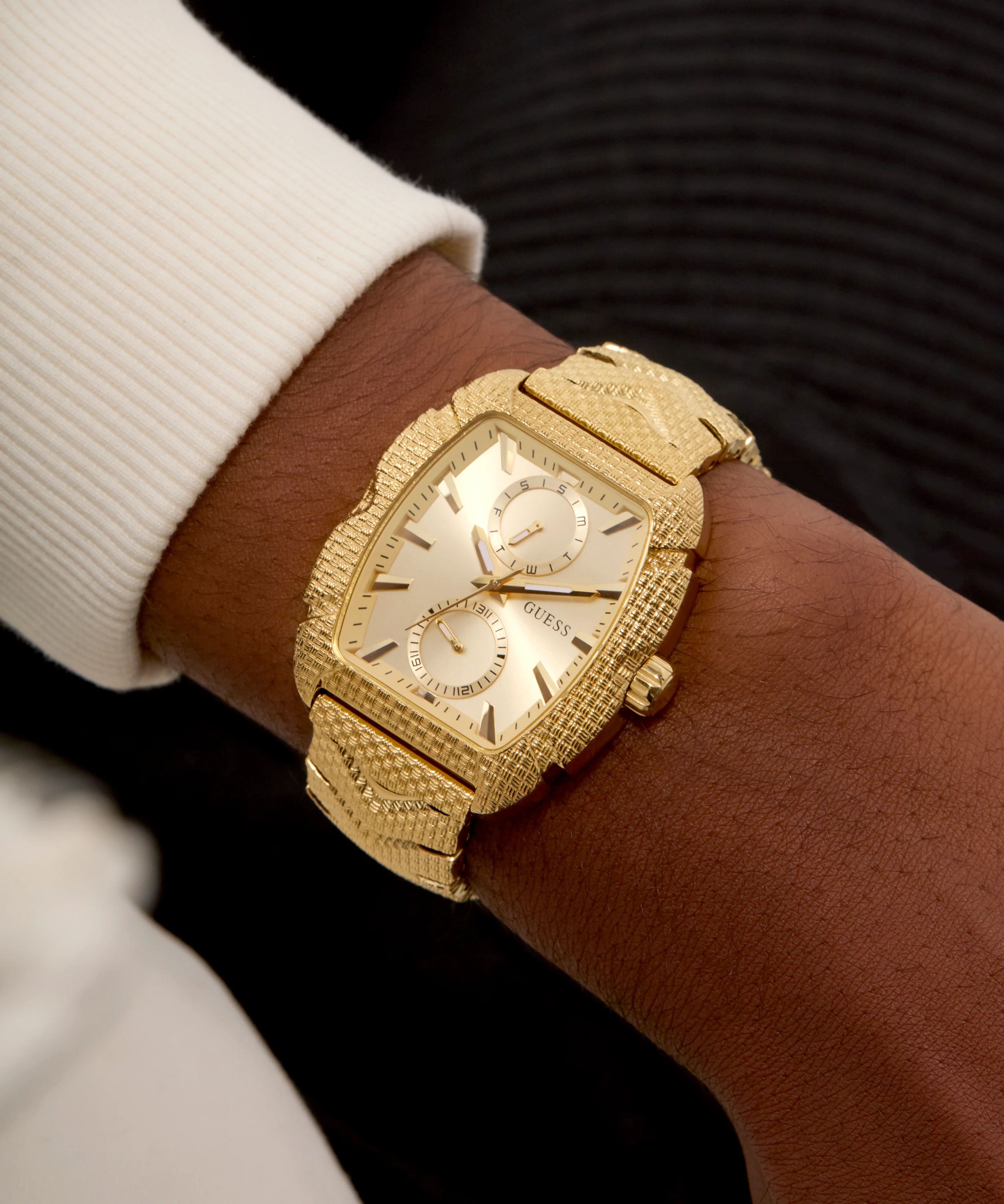 GUESS Mens Gold Tone Multi-function Watch - Image 3