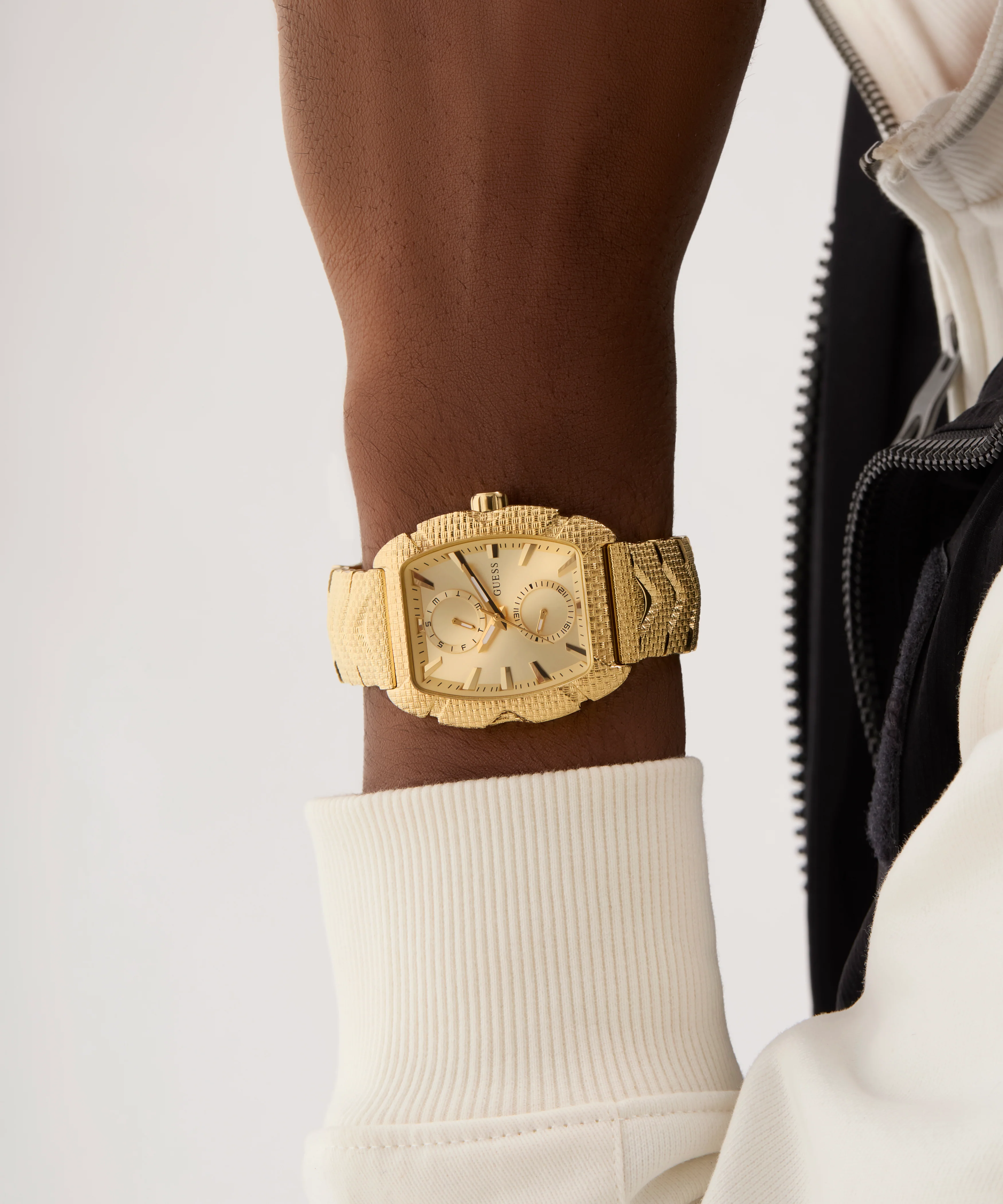 GUESS Mens Gold Tone Multi-function Watch - Image 5