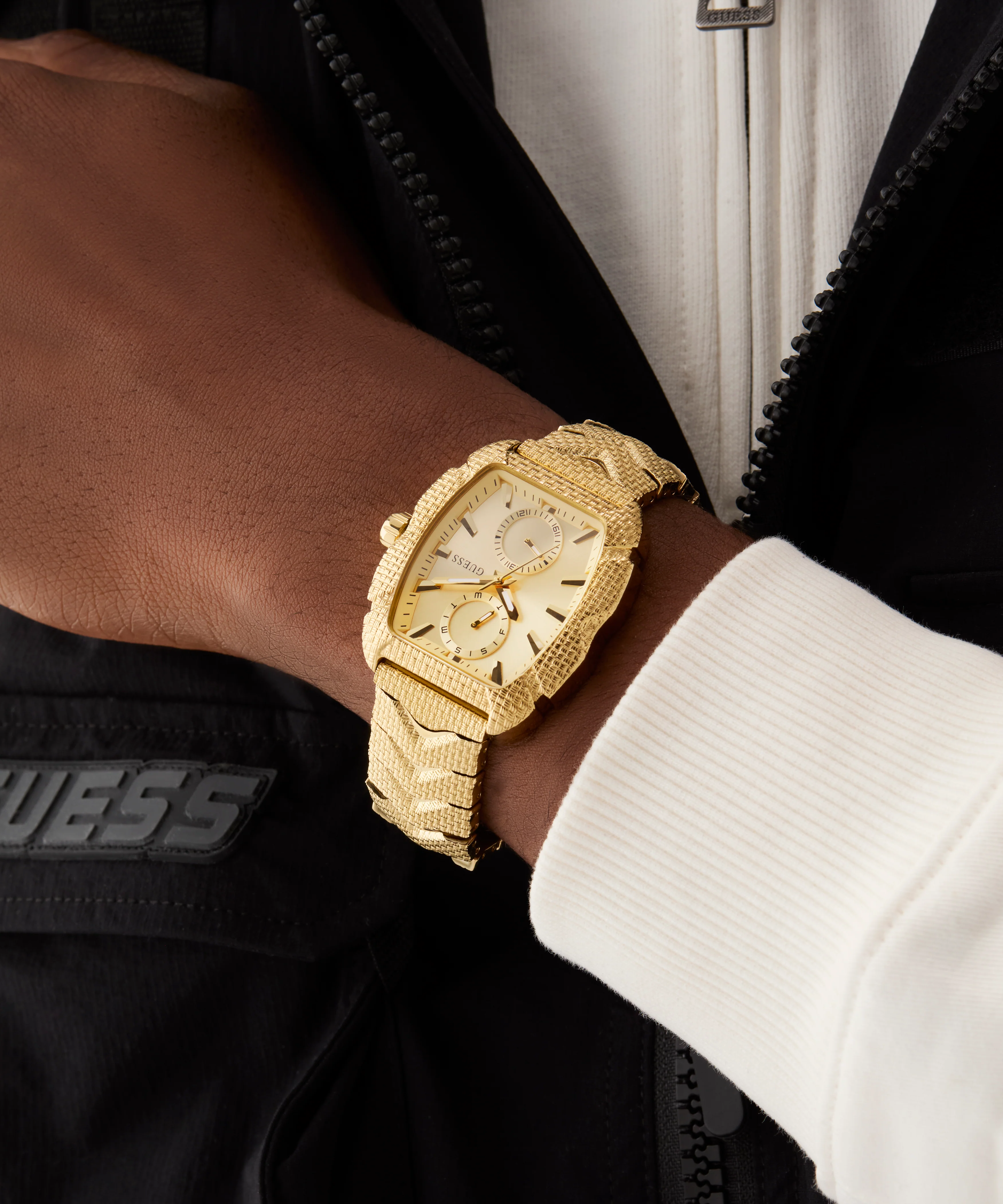 GUESS Mens Gold Tone Multi-function Watch - Image 6
