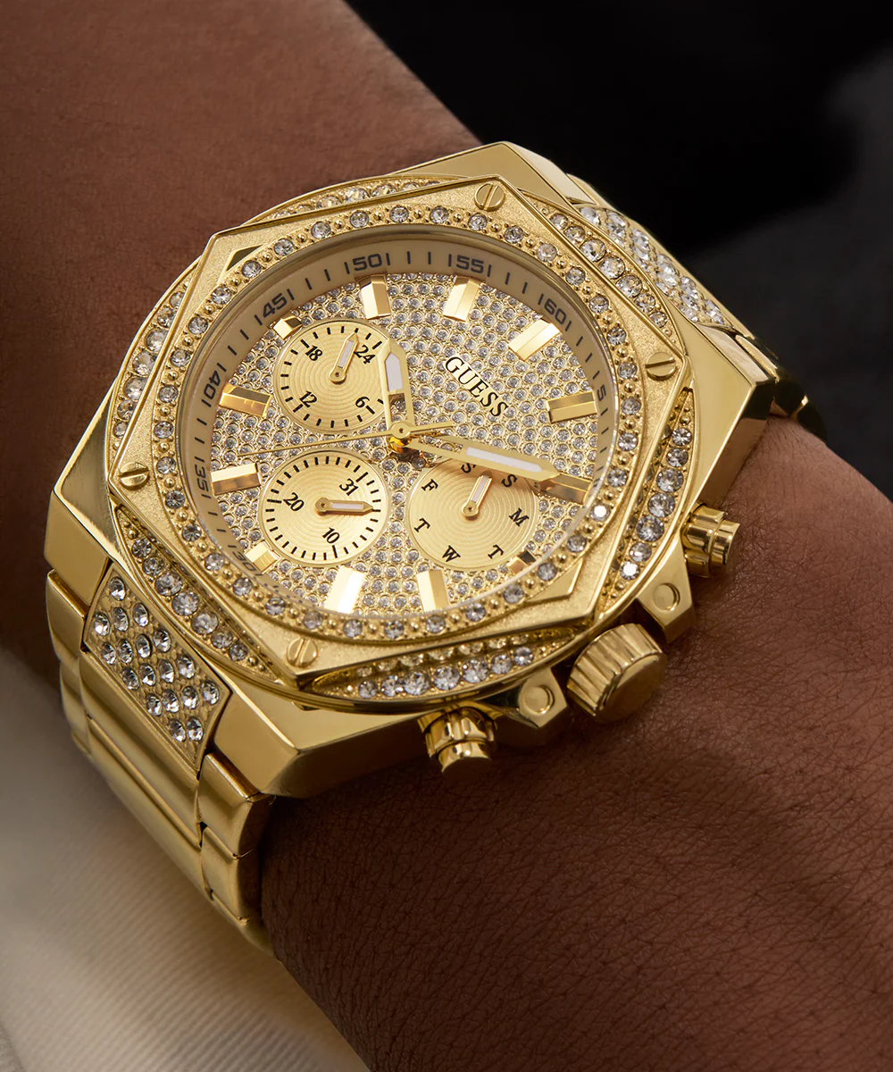 GUESS Mens Gold Tone Multi-function Watch - Image 3