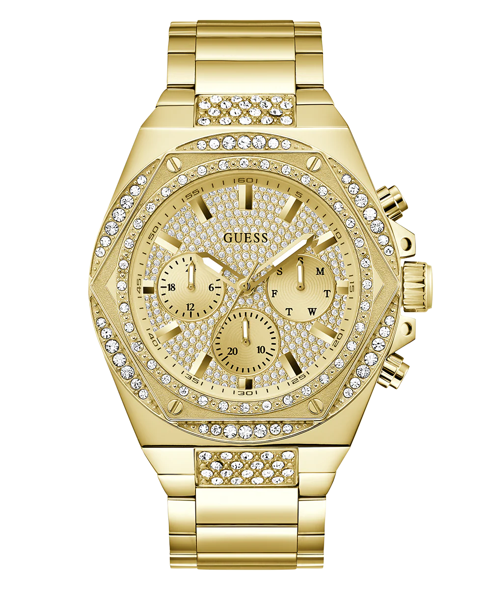 GUESS Mens Gold Tone Multi-function Watch - Image 4