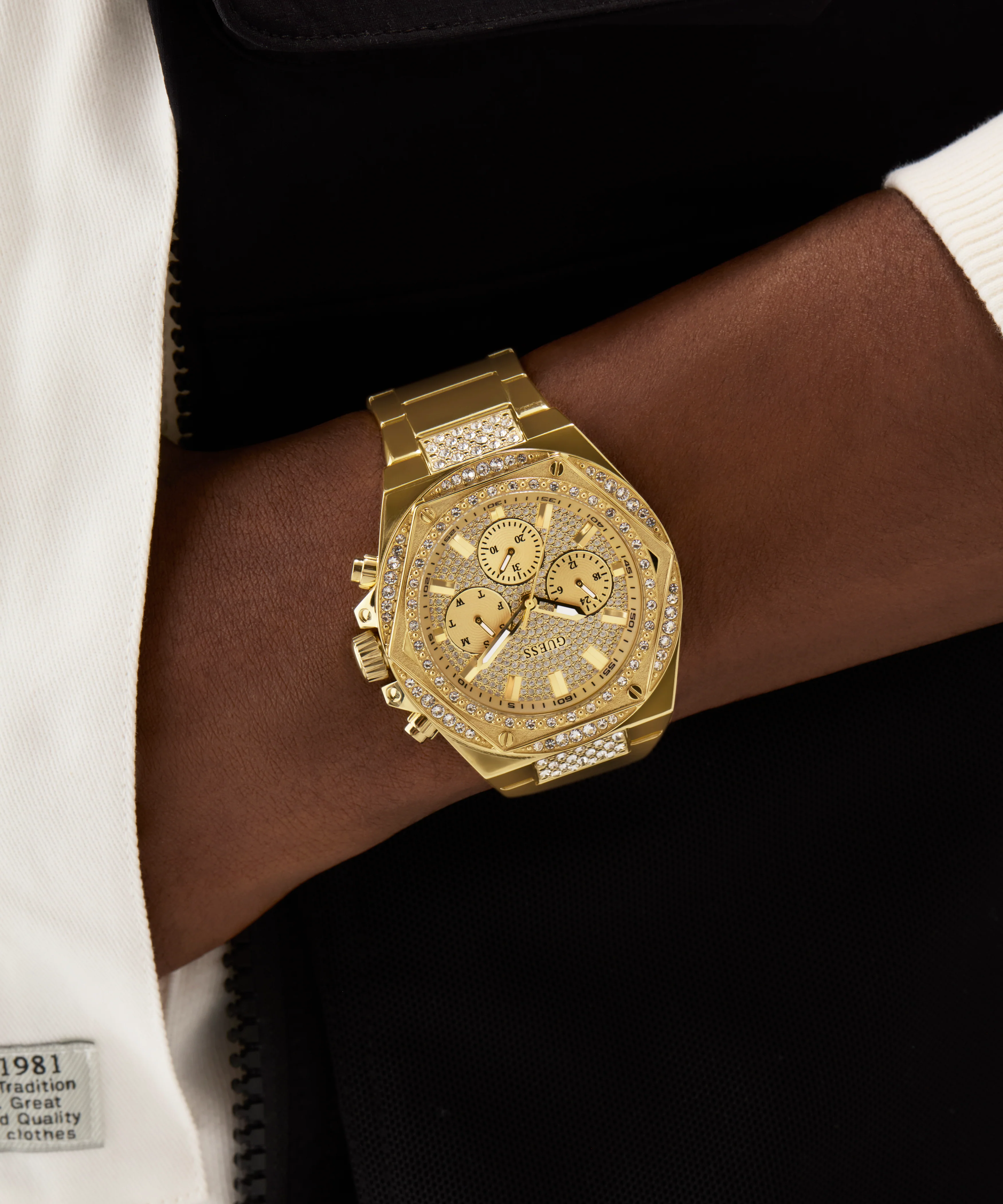 GUESS Mens Gold Tone Multi-function Watch - Image 5