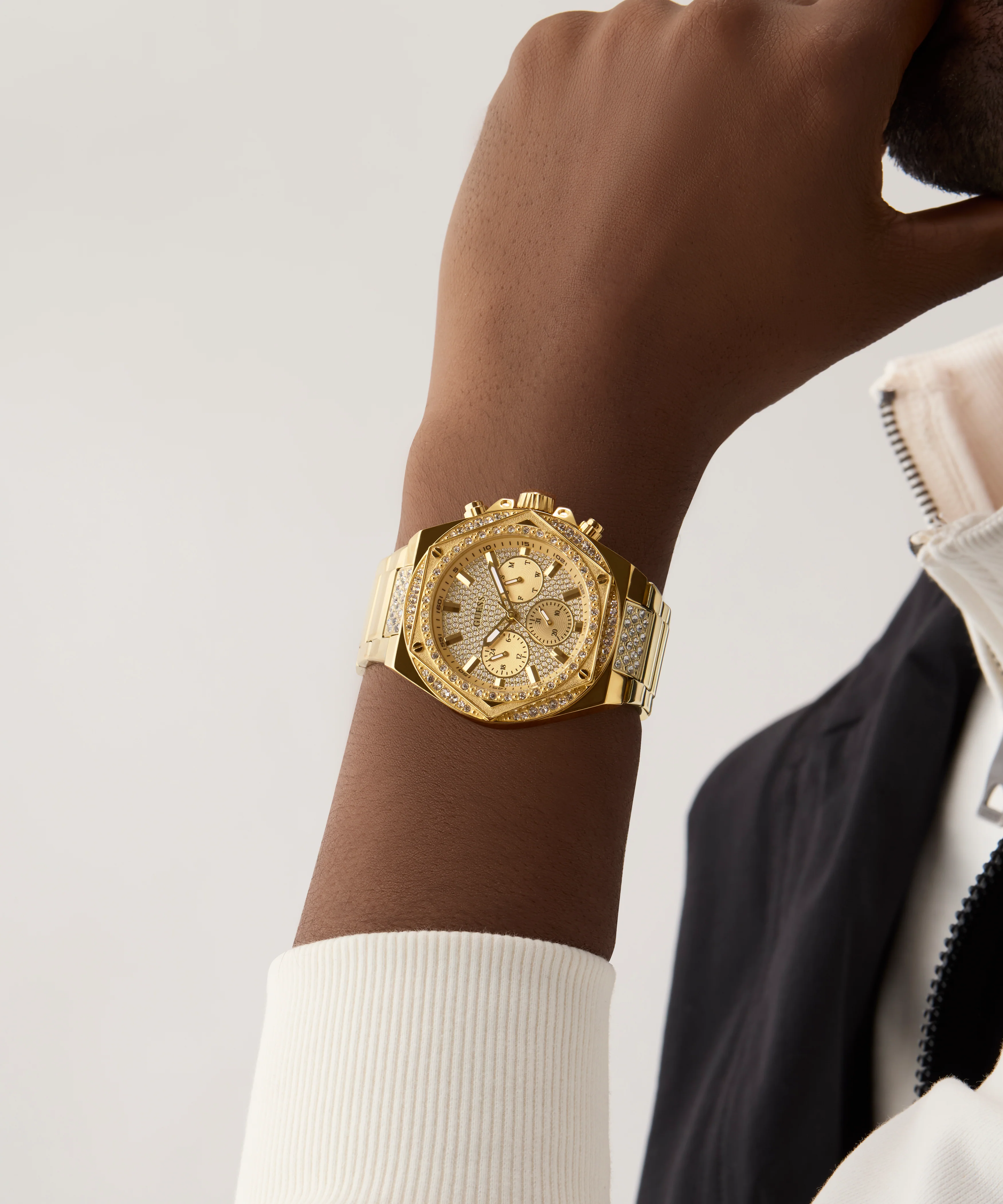 GUESS Mens Gold Tone Multi-function Watch - Image 6