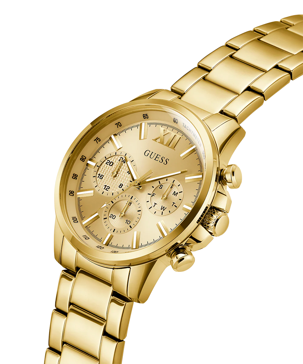 GUESS Mens Gold Tone Multi-function Watch - Image 2