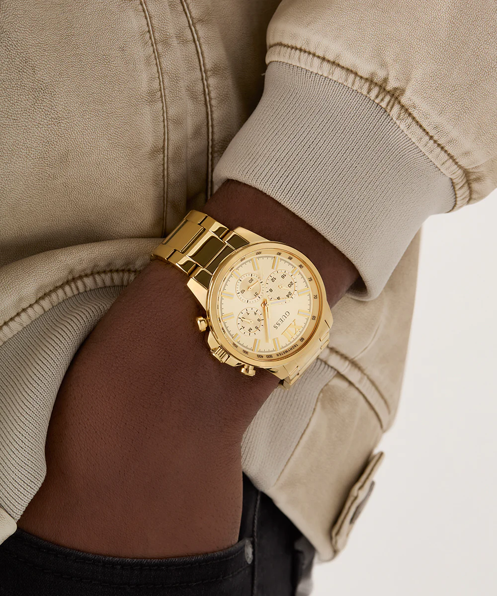 GUESS Mens Gold Tone Multi-function Watch - Image 3