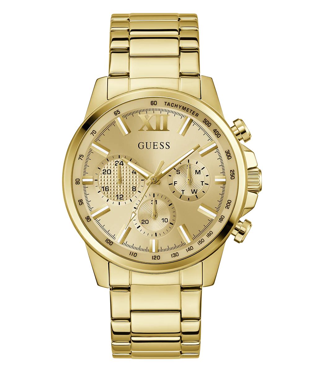 GUESS Mens Gold Tone Multi-function Watch - Image 4