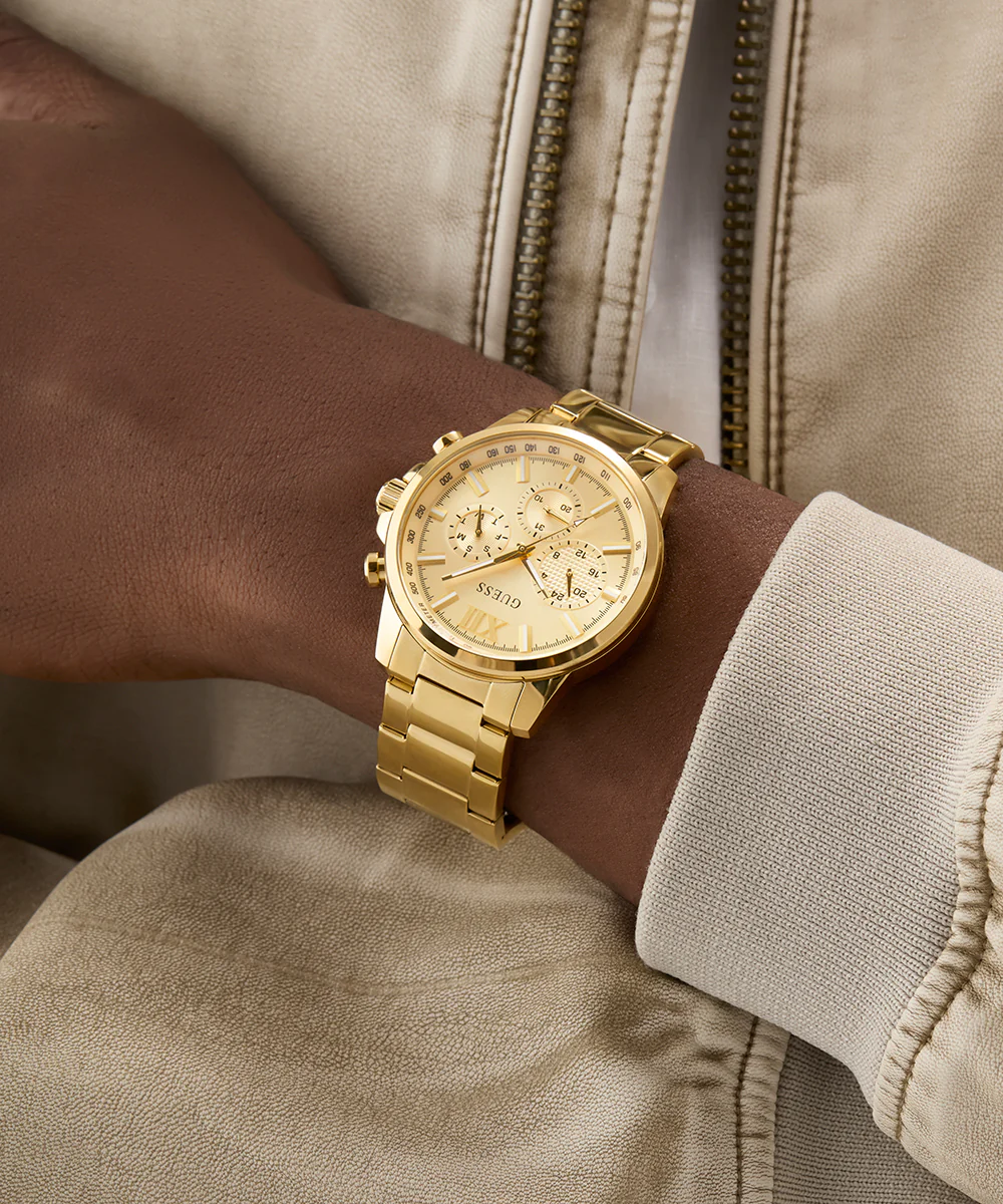 GUESS Mens Gold Tone Multi-function Watch - Image 5