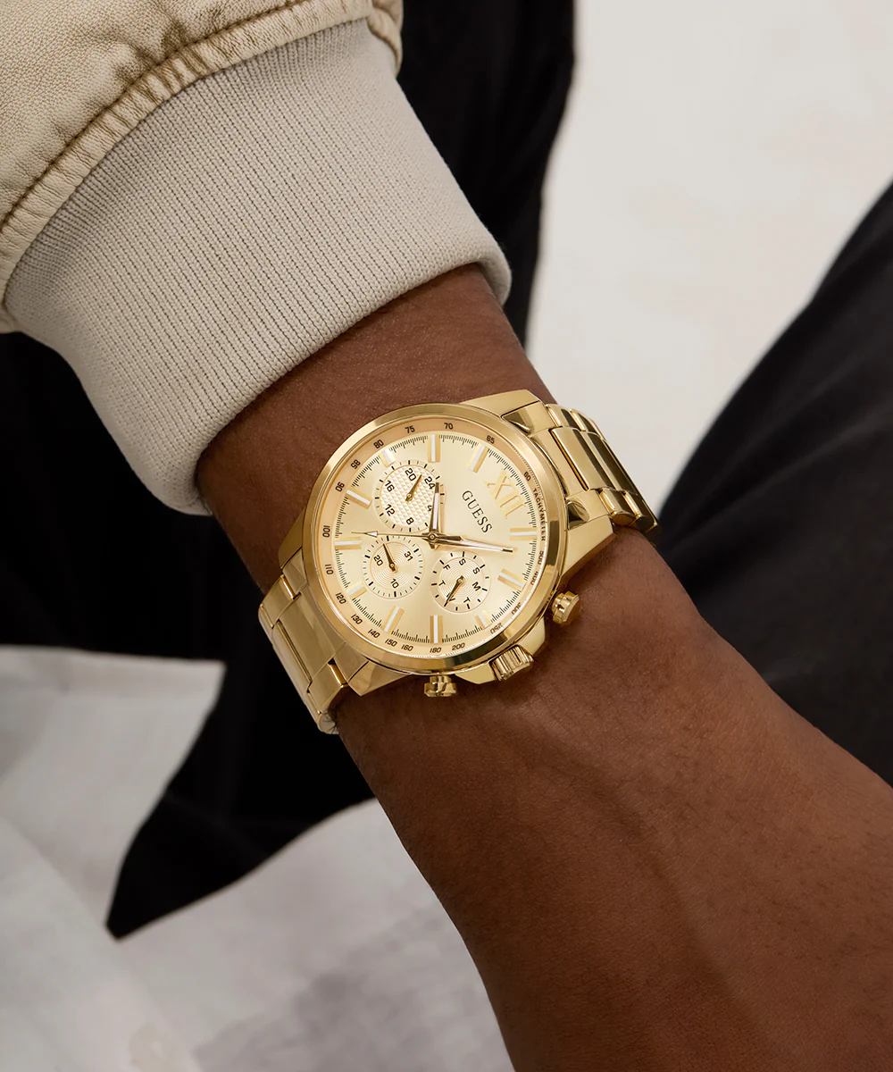 GUESS Mens Gold Tone Multi-function Watch - Image 6
