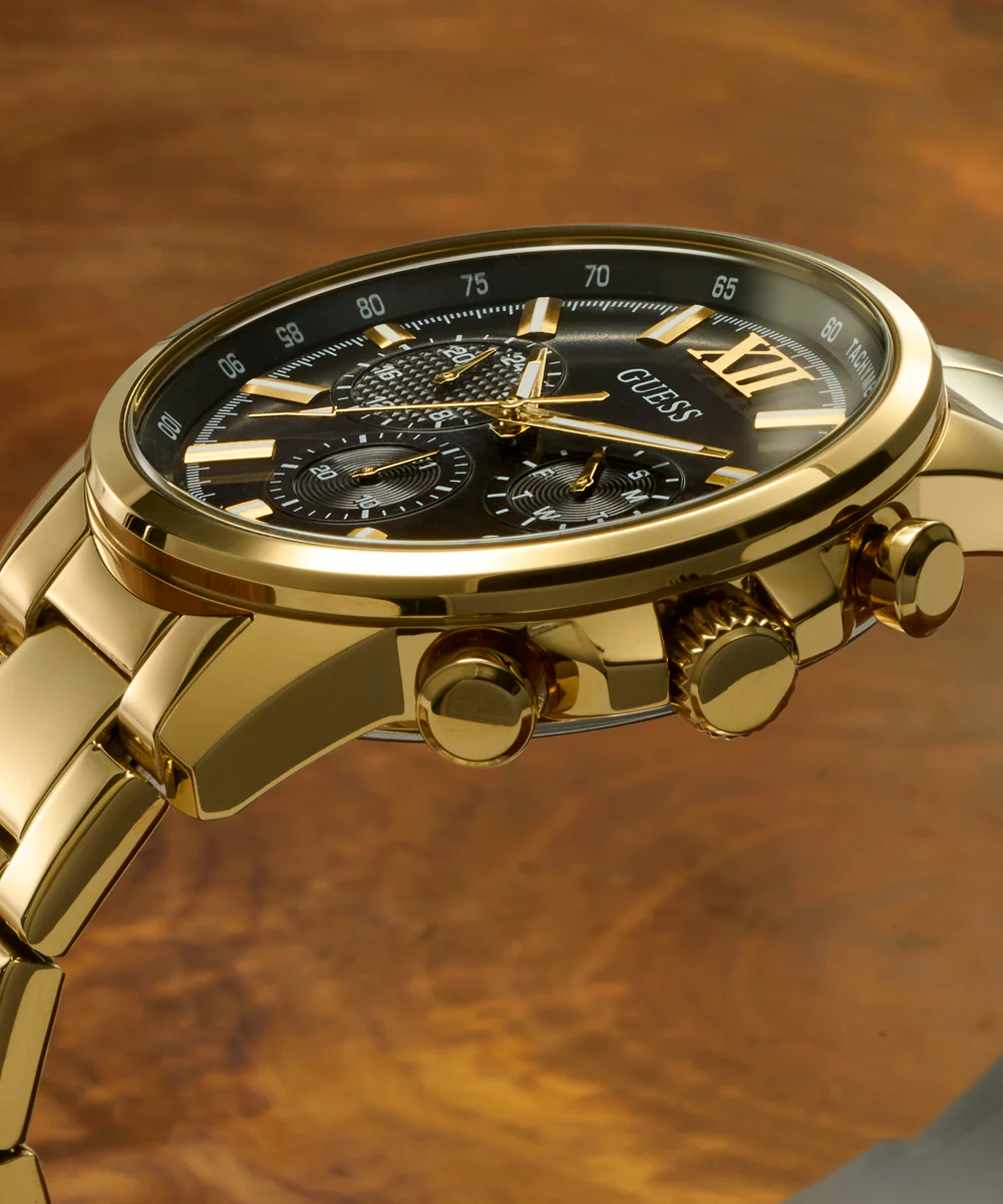 GUESS Mens Gold Tone Multi-function Watch - Image 3