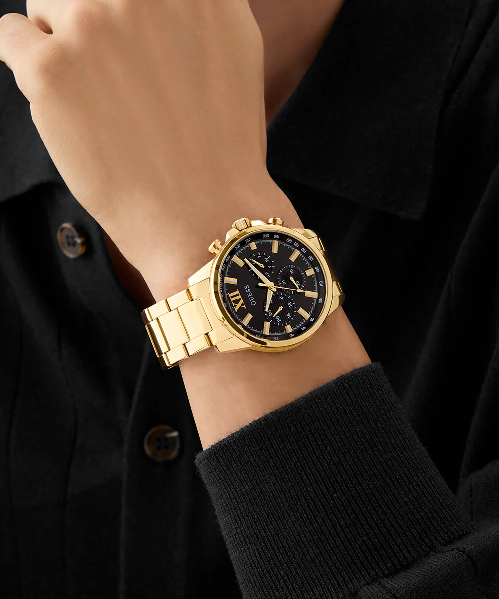 GUESS Mens Gold Tone Multi-function Watch - Image 4