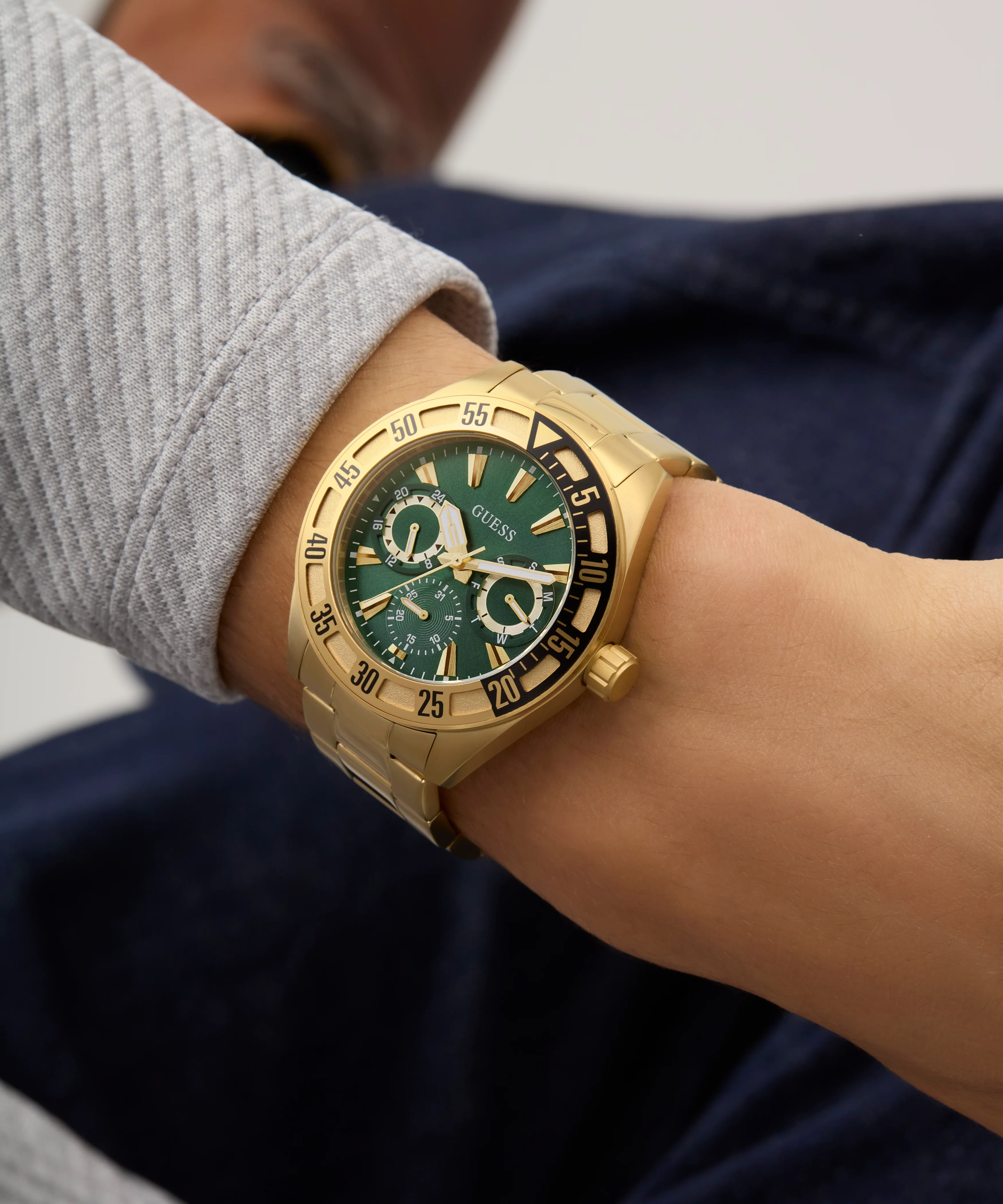 GUESS Mens Gold Tone Multi-function Watch - Image 6