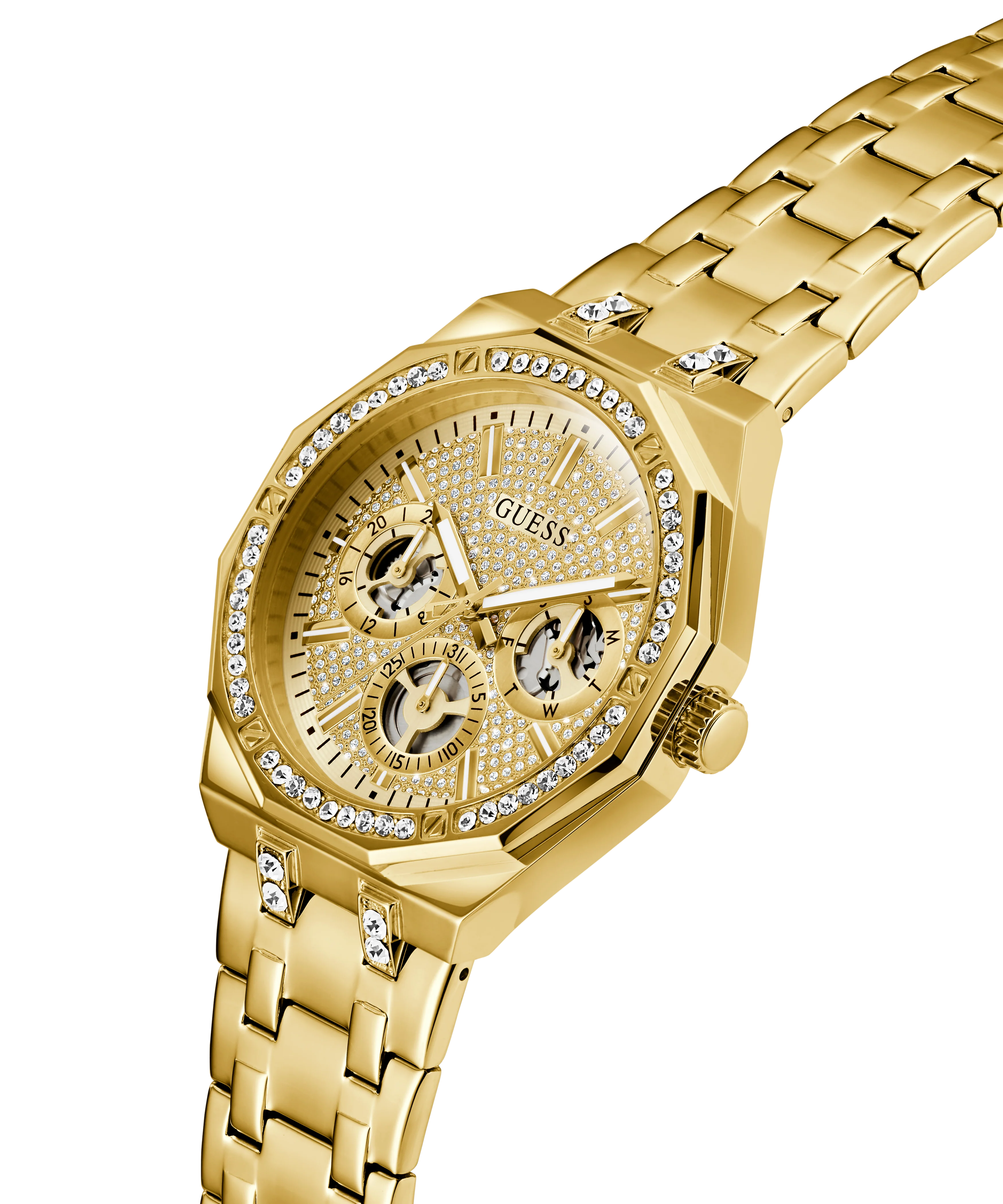 GUESS Mens Gold Tone Multi-function Watch - Image 2