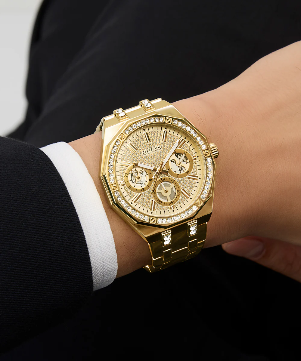 GUESS Mens Gold Tone Multi-function Watch - Image 3