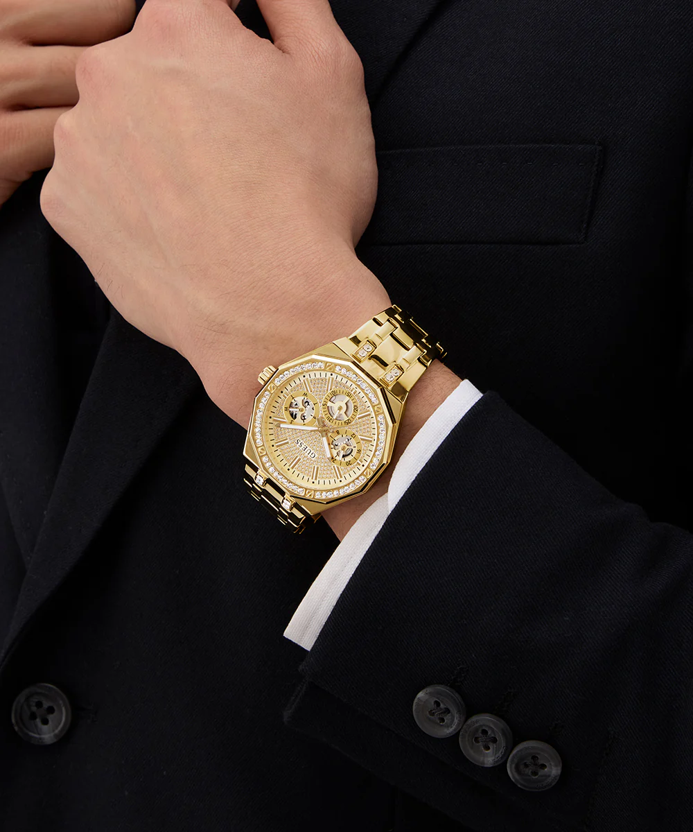 GUESS Mens Gold Tone Multi-function Watch - Image 5