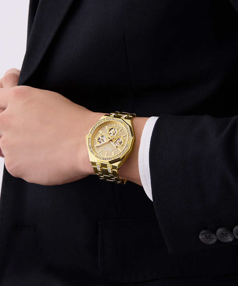 GUESS Mens Gold Tone Multi-function Watch - Image 6