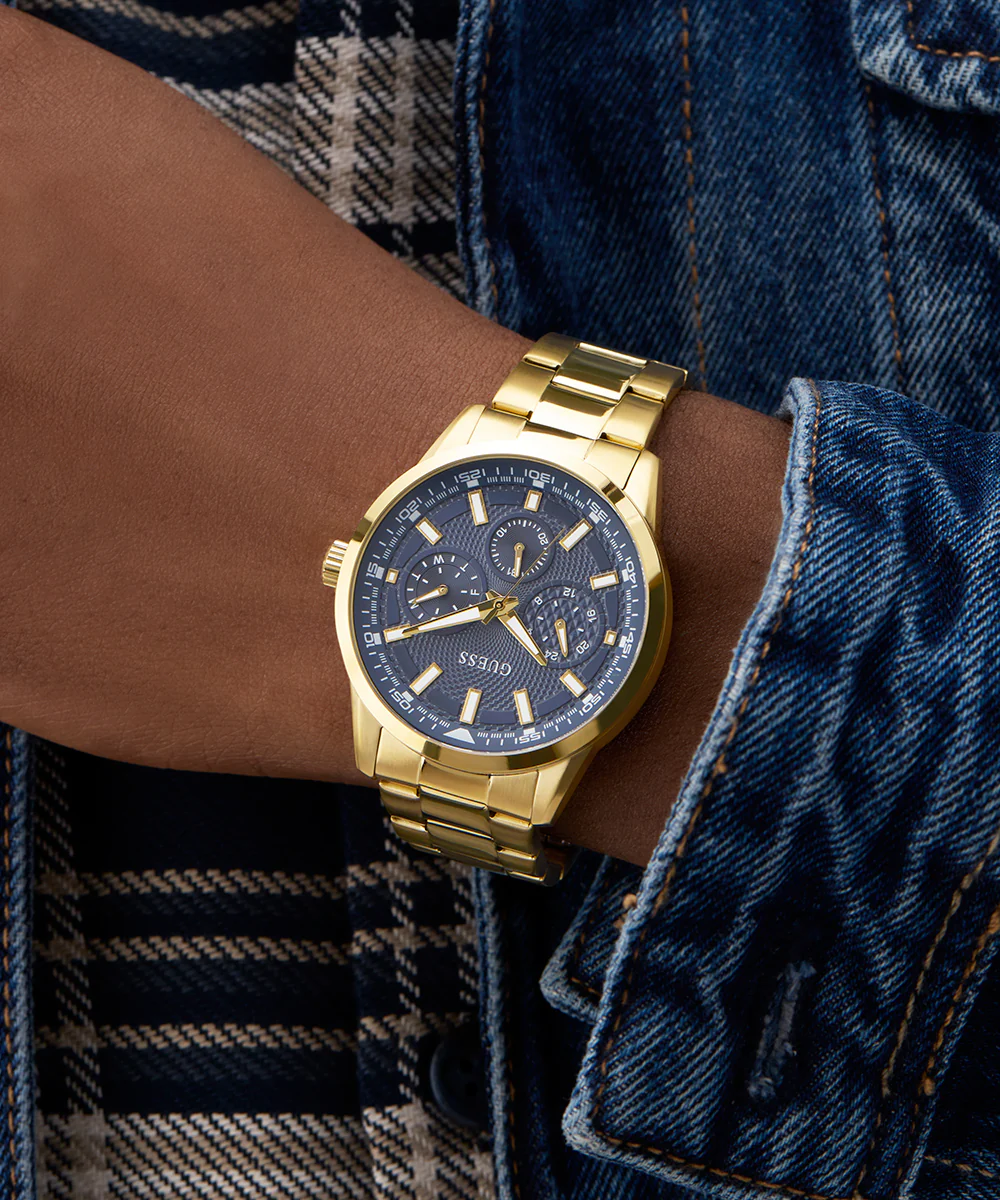 GUESS Mens Gold Tone Multi-function Watch - Image 2