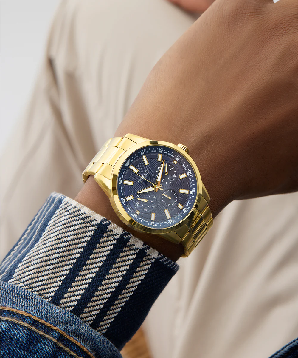 GUESS Mens Gold Tone Multi-function Watch - Image 5